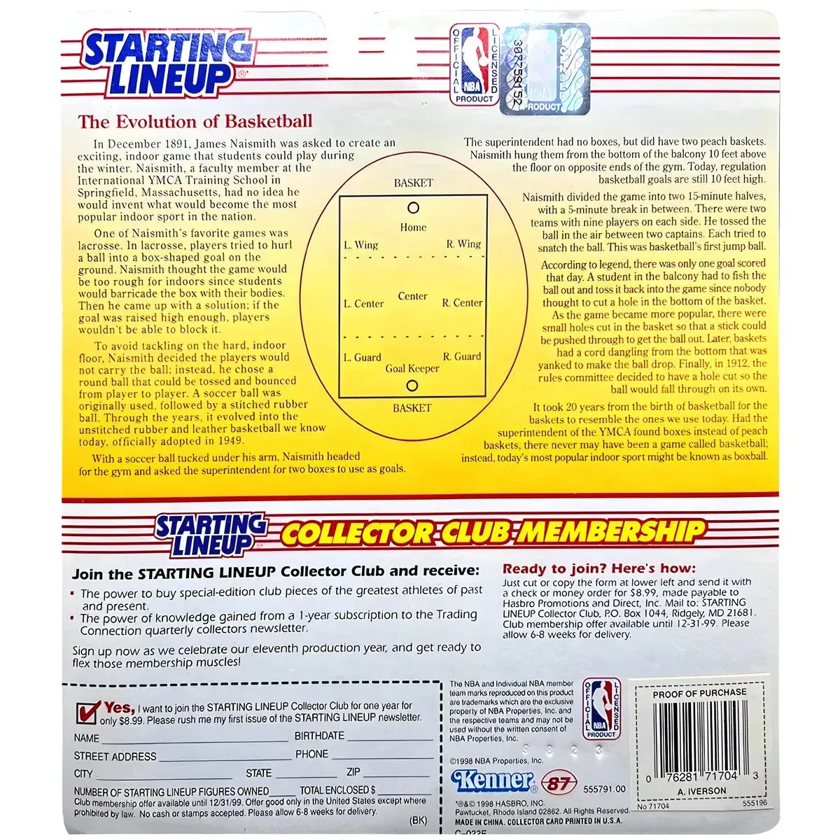 Starting Lineup [NBA: Philadelphia 76ers] - Allen Iverson Basketball Figure (5") - Kenner - 1998 Edition Series - Image 2