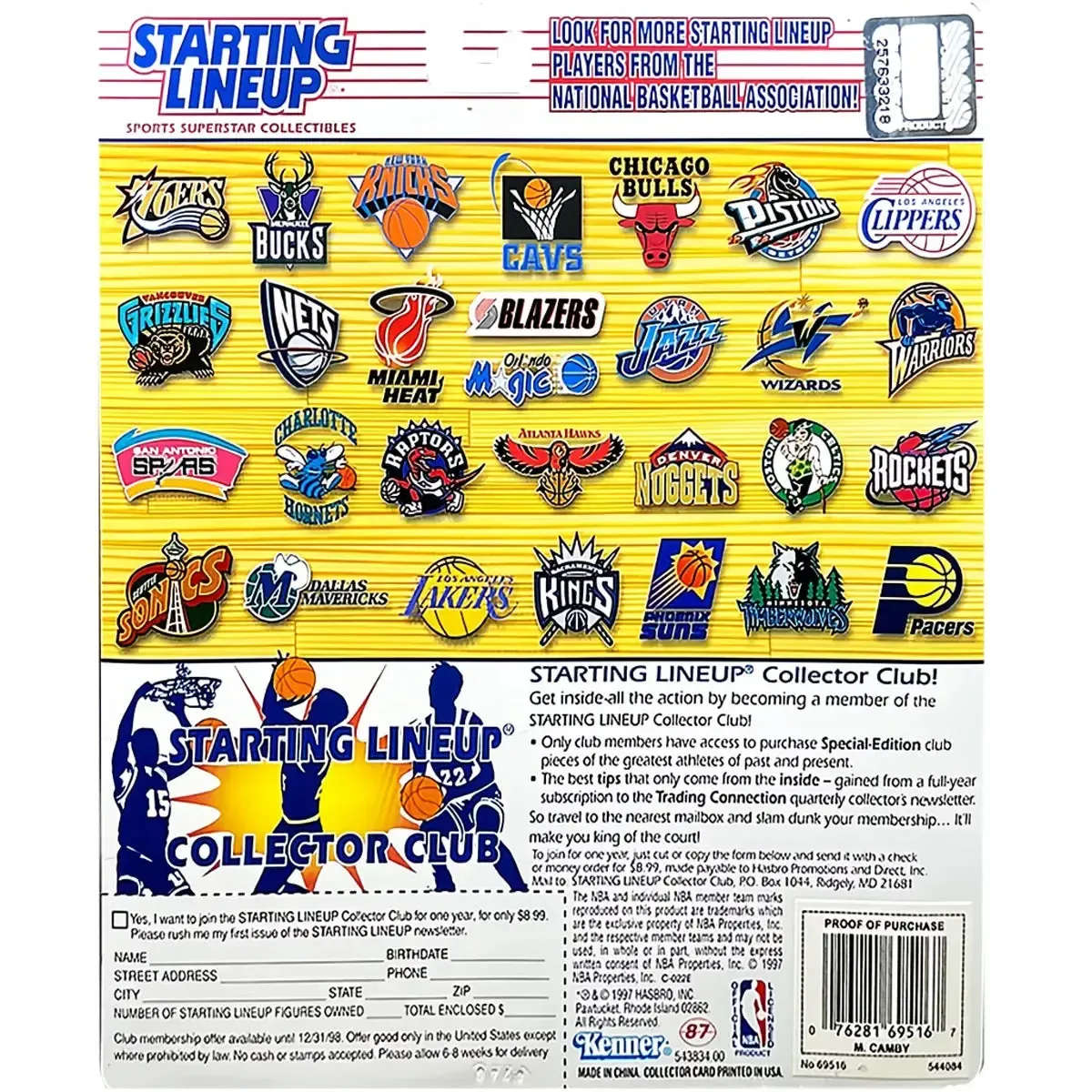 Starting Lineup [NBA: Toronto Raptors] - Marcus Camby Basketball Figure (5") - Kenner - 10th Year 1997 Edition Series - Image 2