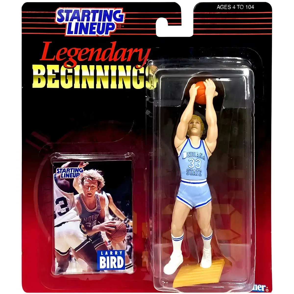 Starting Lineup [NCAA Basketball: Indiana State] - Larry Bird Basketball Figure (6") - Kenner - Legendary Beginnings Series