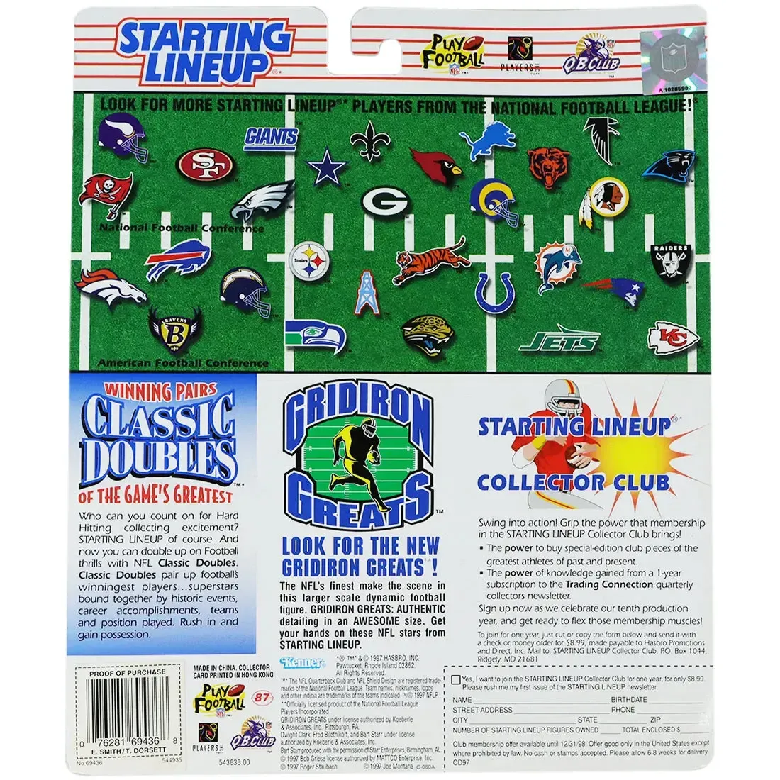 Starting Lineup [NFL: Dallas Cowboys] - Emmitt Smith & Tony Dorsett Football Figure Set - Kenner - 1997 Classic Doubles Series - Image 3