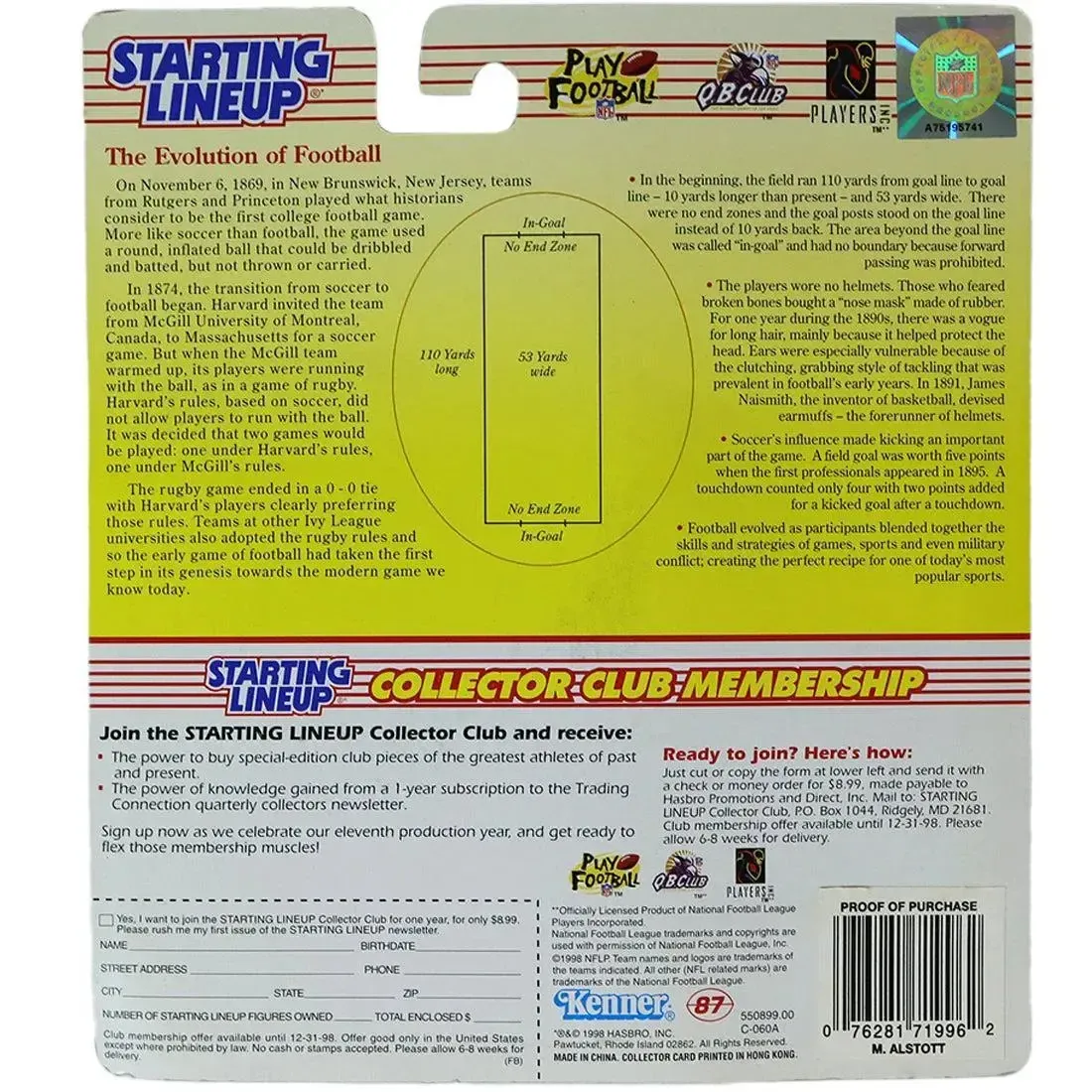 Starting Lineup [NFL: Tampa Bay Buccaneers] - Mike Alstott Football Figure - Kenner - 1998 Edition Extended Series - Image 3