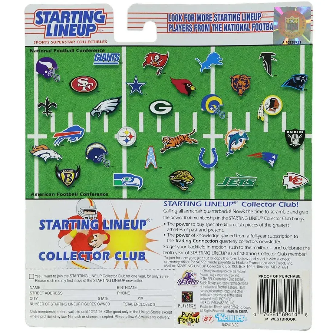 Starting Lineup [NFL: Washington Redskins / Commanders] - Michael Westbrook Football Figure - Kenner - 1997 Edition Series - Image 3