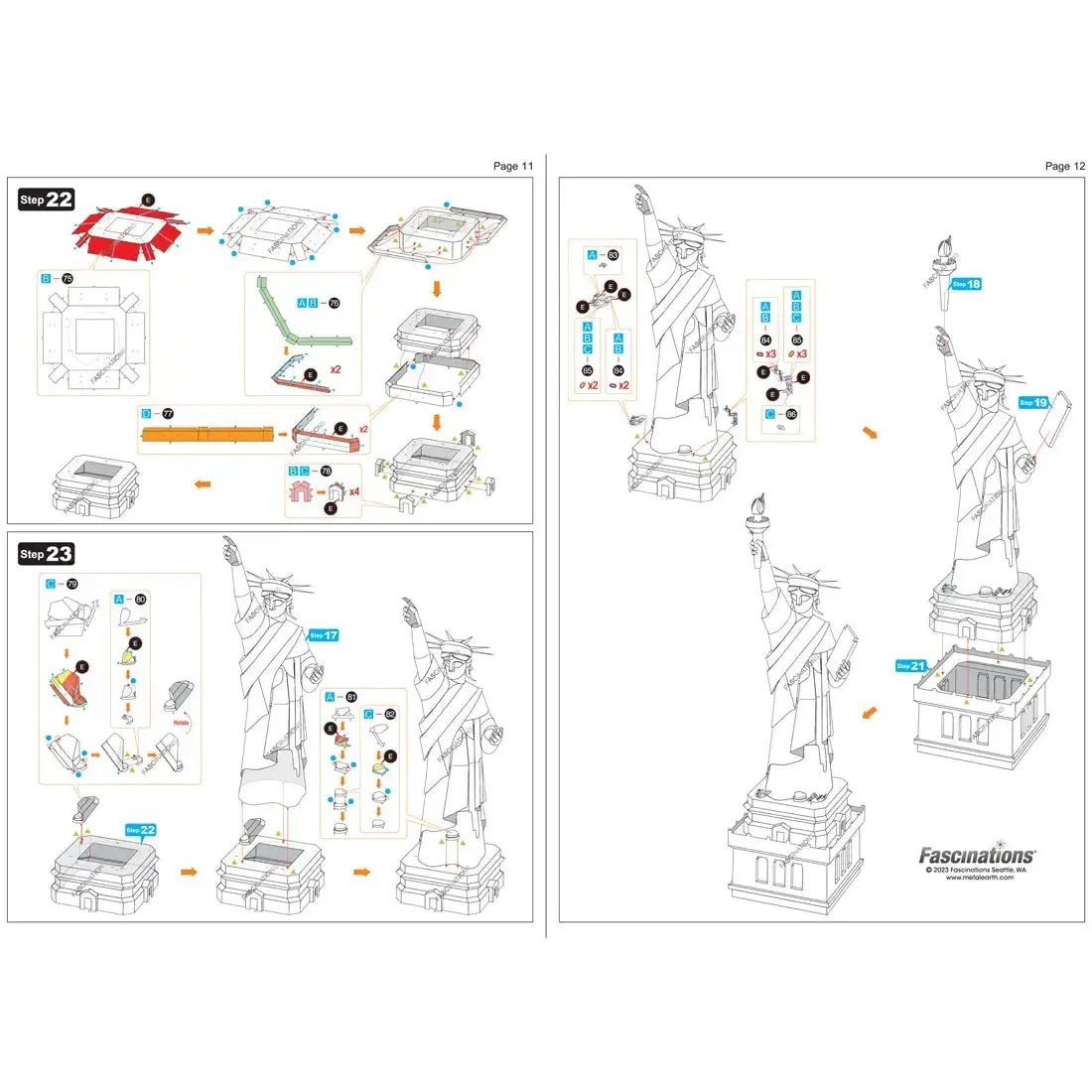 Statue of Liberty Figure Model Kit (Steel, Challenging Difficulty) - Fascinations - Metal Earth Premium Series - Image 13