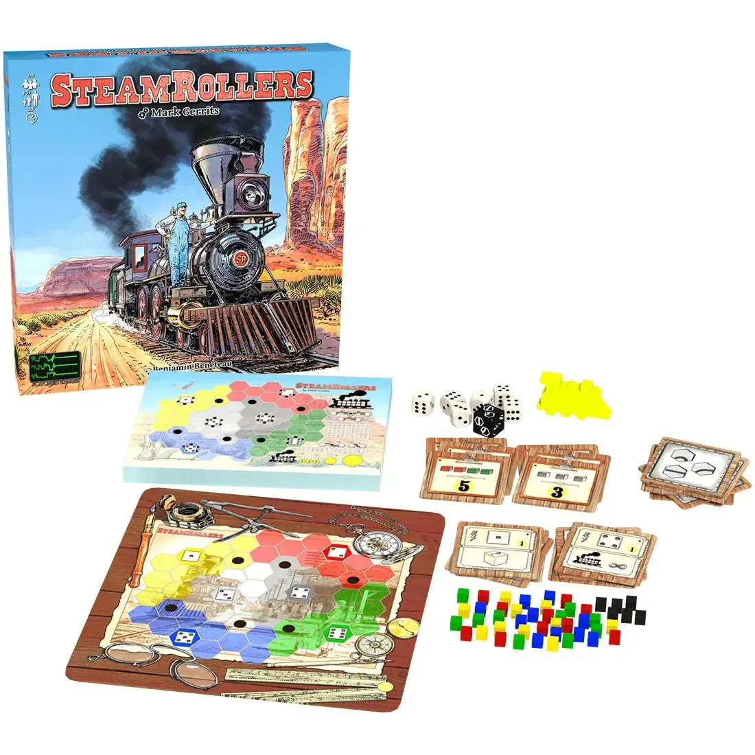 SteamRollers - Dice-Based Civilization Board Game for Family, Adults, and Children (1-5 Players, Age 13+) - Flatlined Games - Image 2