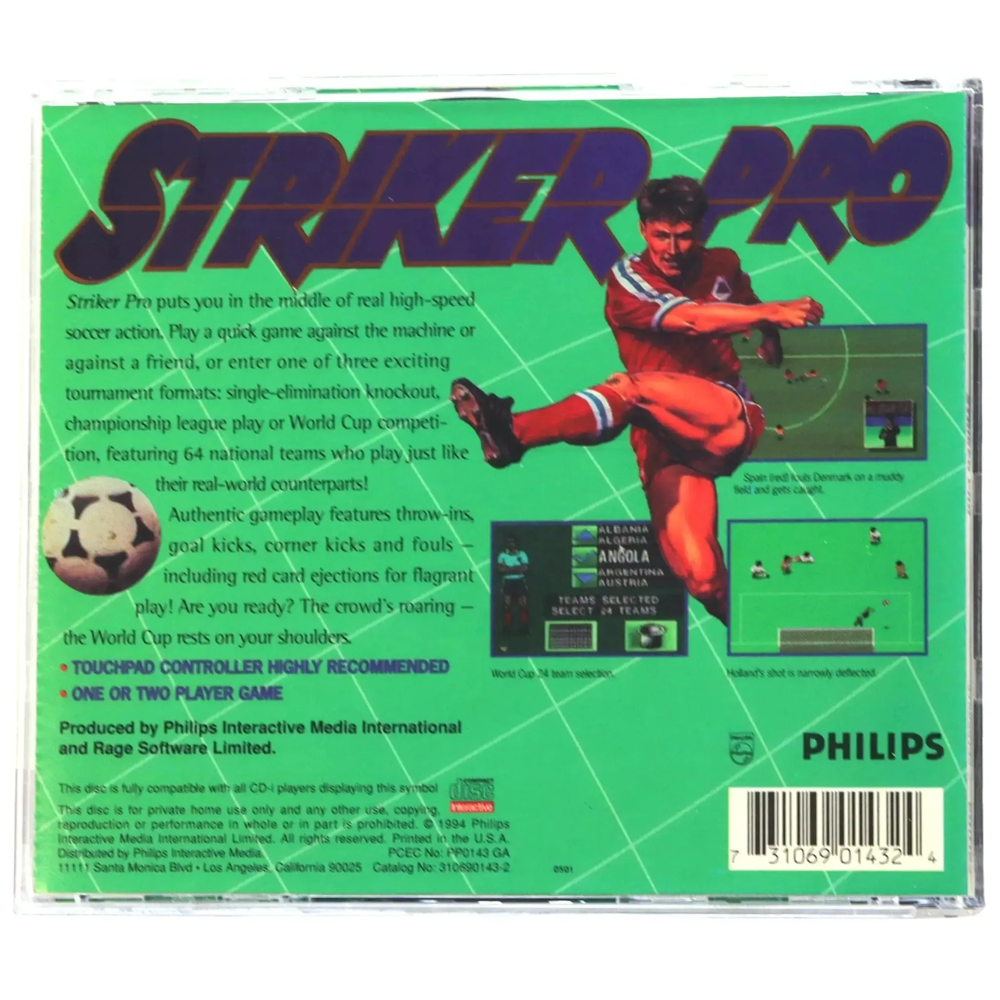 Striker Pro - Soccer Sports Video Game (1-2 Players) - Philips CD-i - (1994) - Image 3