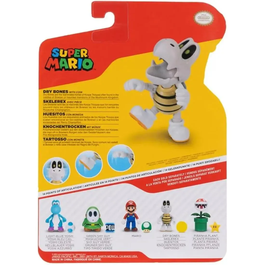 Super Mario - Dry Bones with Coin Action Figure (4") - Jakks Pacific - Image 3