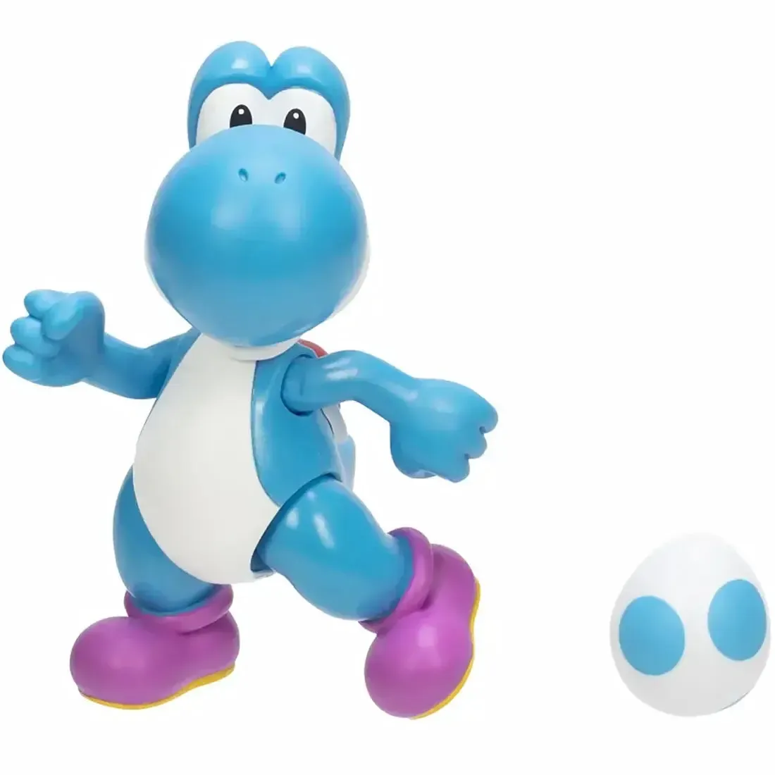 Super Mario - Light-Blue Yoshi with Egg Action Figure (4") - Jakks Pacific - Image 4