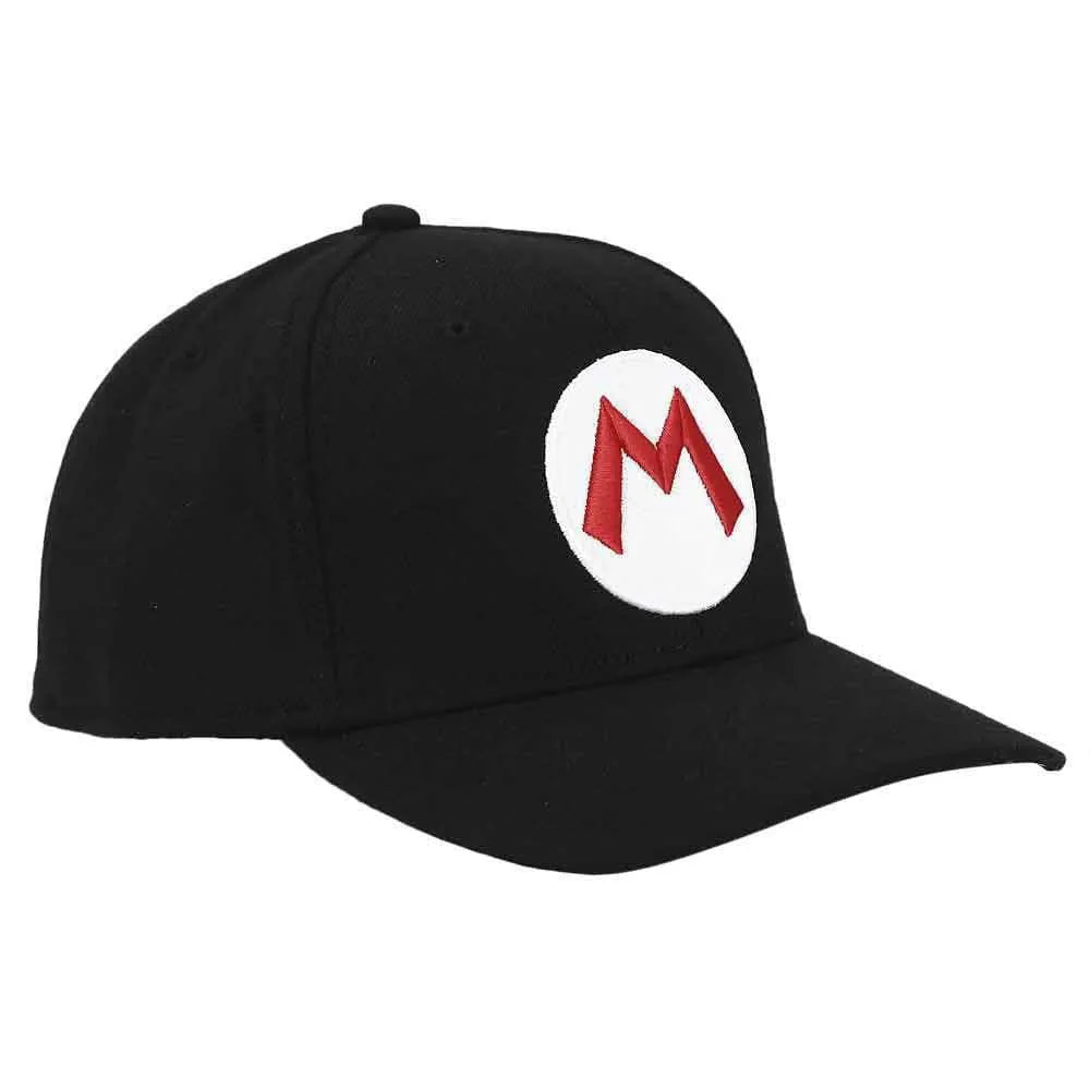 Super Mario - Mario Symbol Snapback Hat (Black, Elite Flex, Pre-Curved Bill) - Bioworld - Image 4