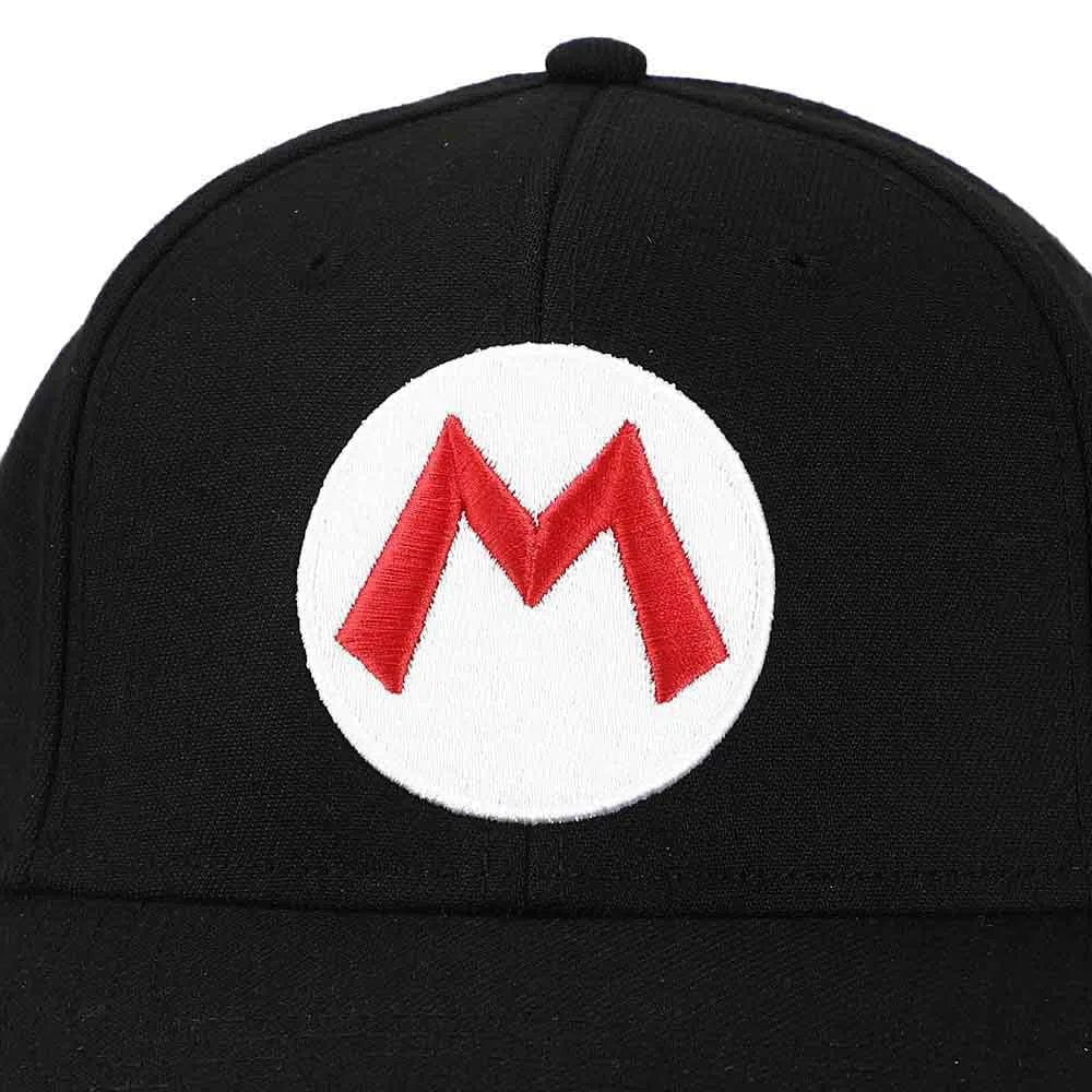 Super Mario - Mario Symbol Snapback Hat (Black, Elite Flex, Pre-Curved Bill) - Bioworld - Image 6