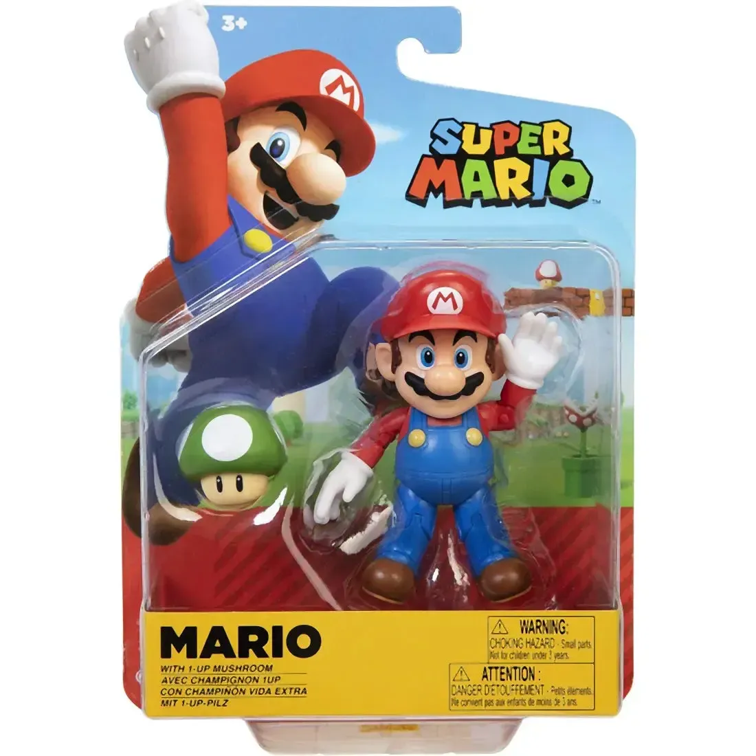 Super Mario - Mario with 1-UP Mushroom Action Figure (4") - Jakks Pacific