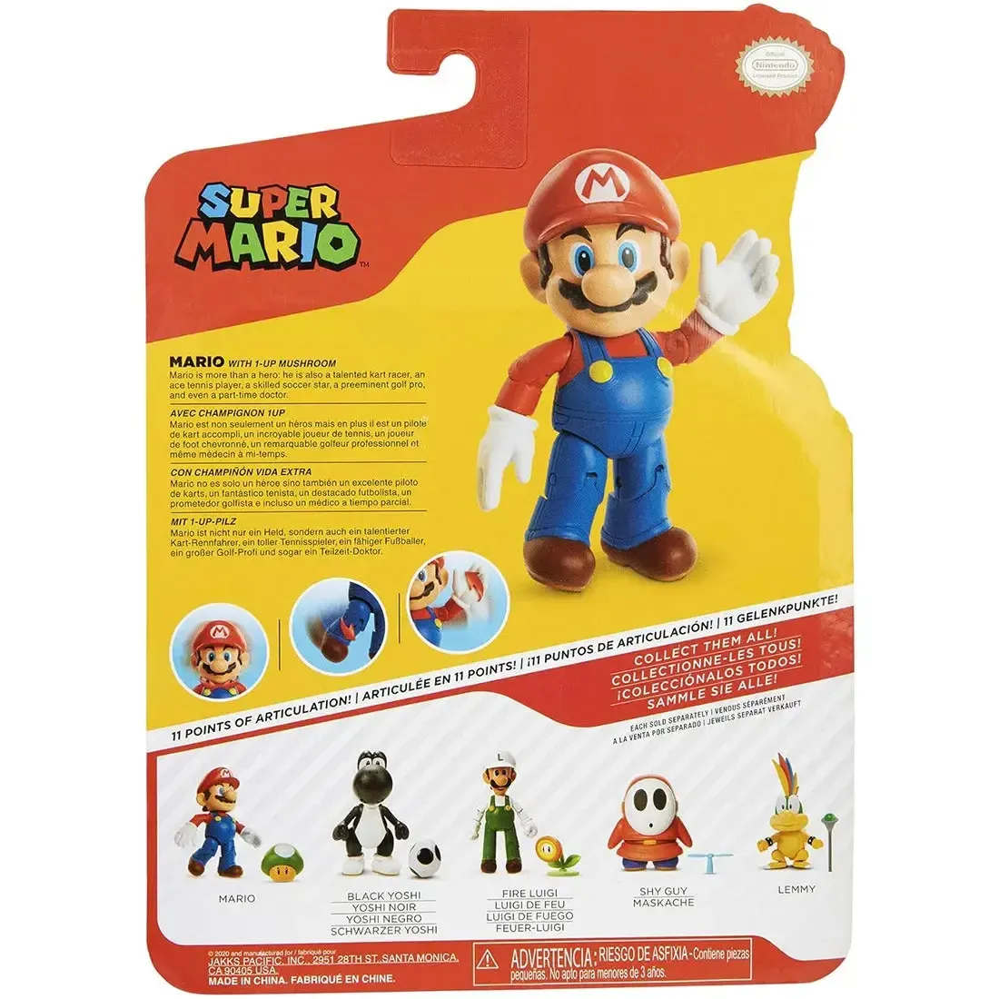 Super Mario - Mario with 1-UP Mushroom Action Figure (4") - Jakks Pacific - Image 3