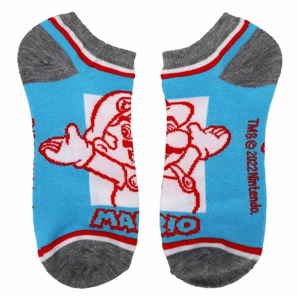 Super Mario - Mixed Icons Ankle Socks (5 Pairs) - Bioworld - Image 4