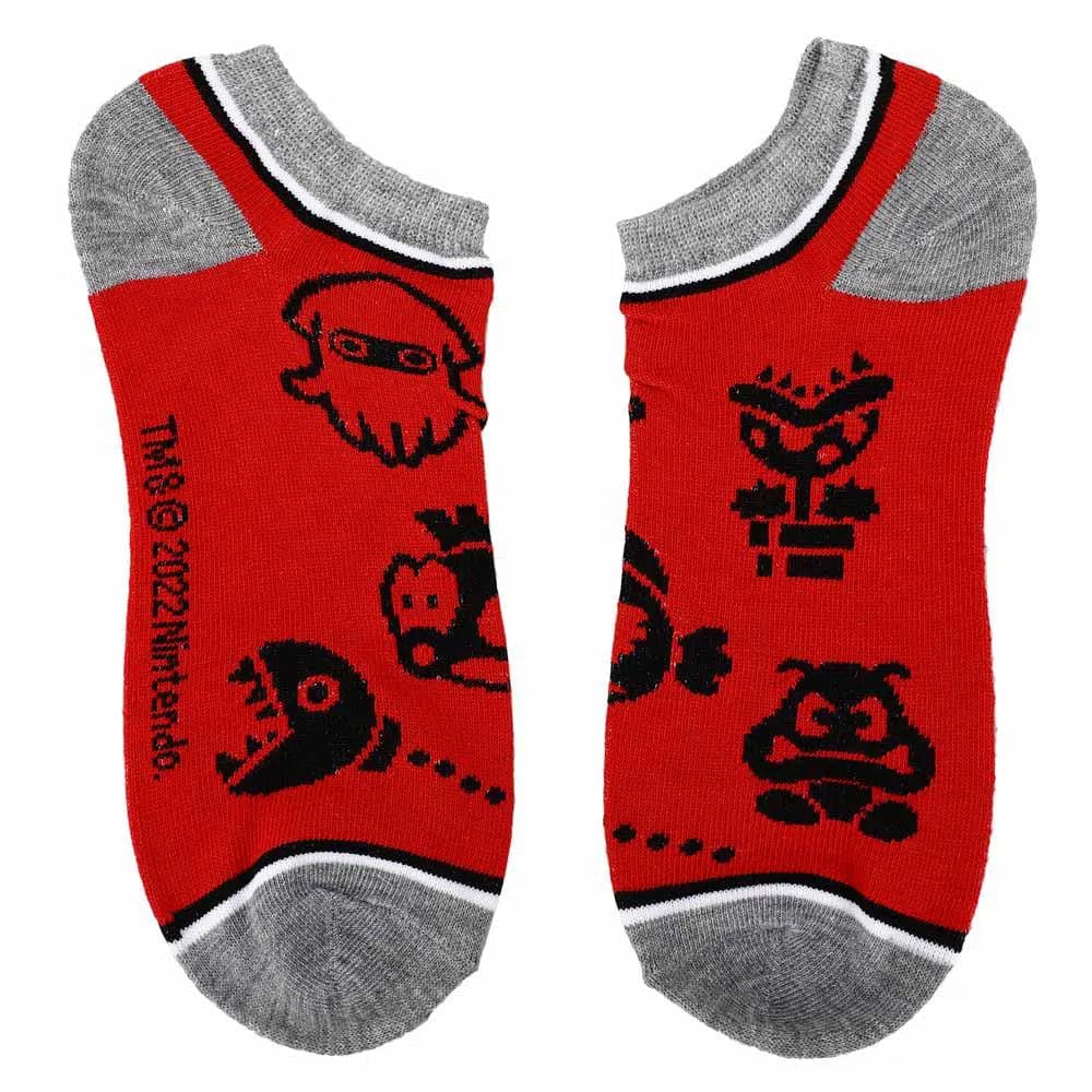 Super Mario - Mixed Icons Ankle Socks (5 Pairs) - Bioworld - Image 7