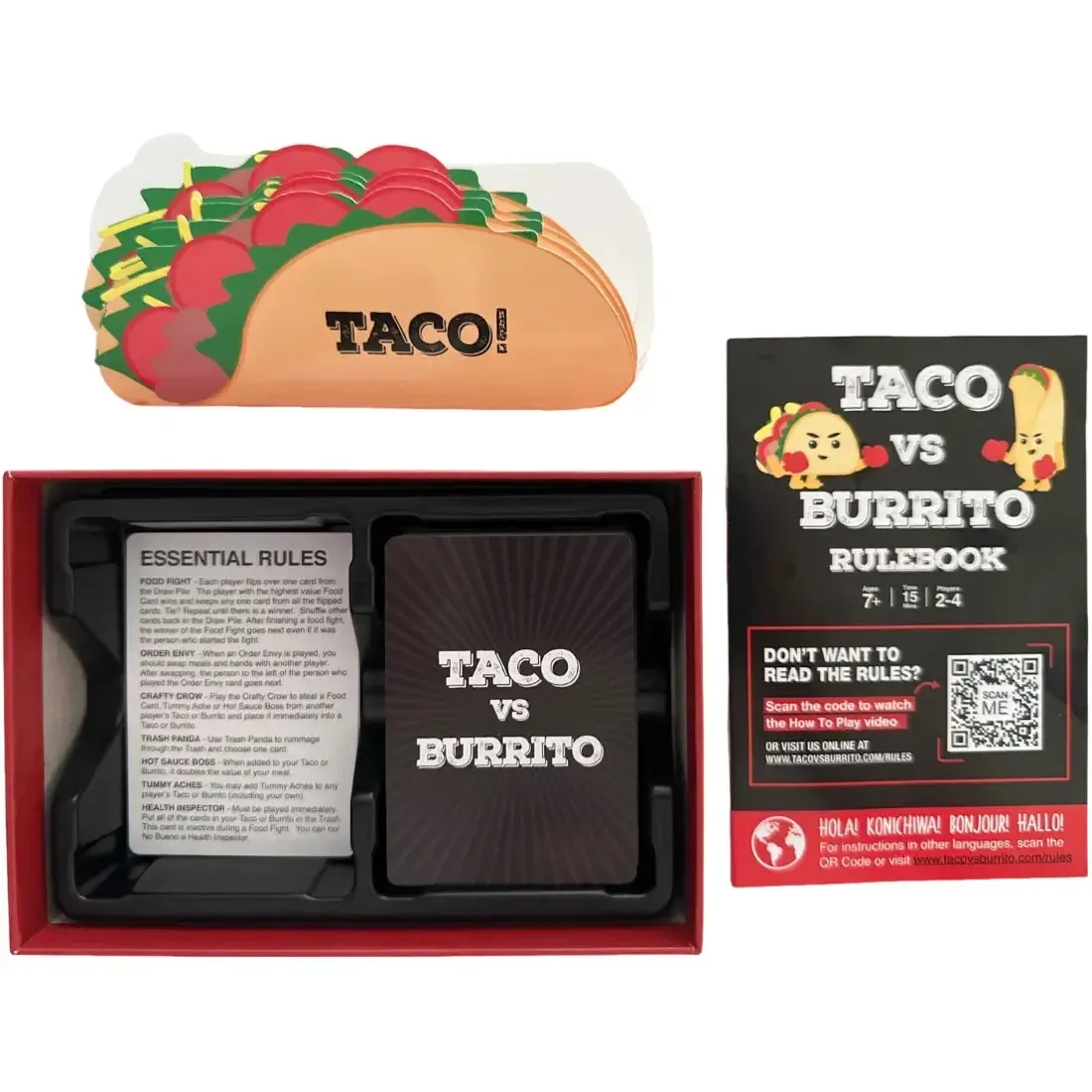 Taco vs Burrito - Party Food Card Game for Family, Adults and Children (2-4 Players, Ages 7+) - Hot Taco - Image 2