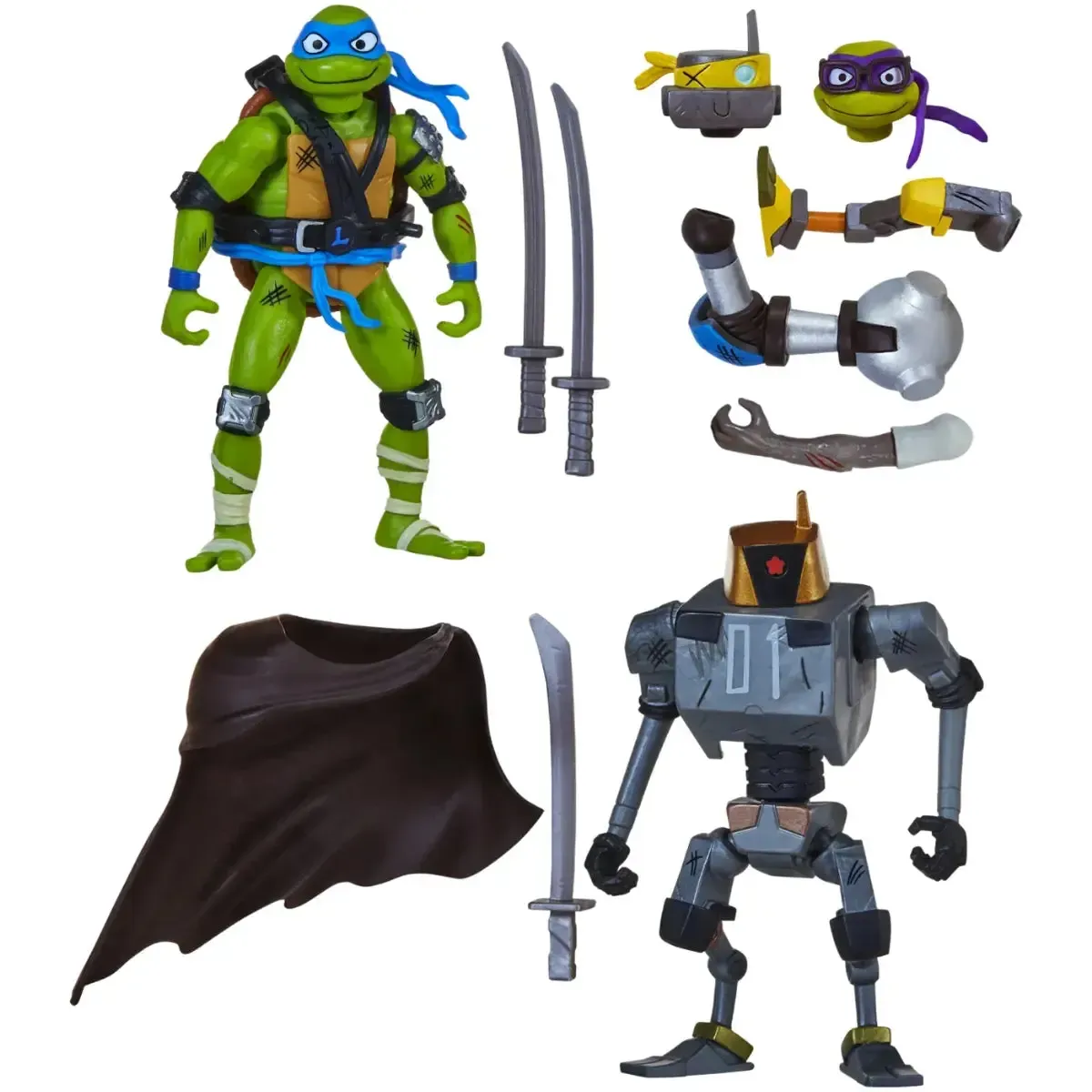 Tales Of The Teenage Mutant Ninja Turtles - Leonardo & Mechazoid Action Figure Set - Playmates Toys - Mutations: Mix 'N Match Series - Image 4