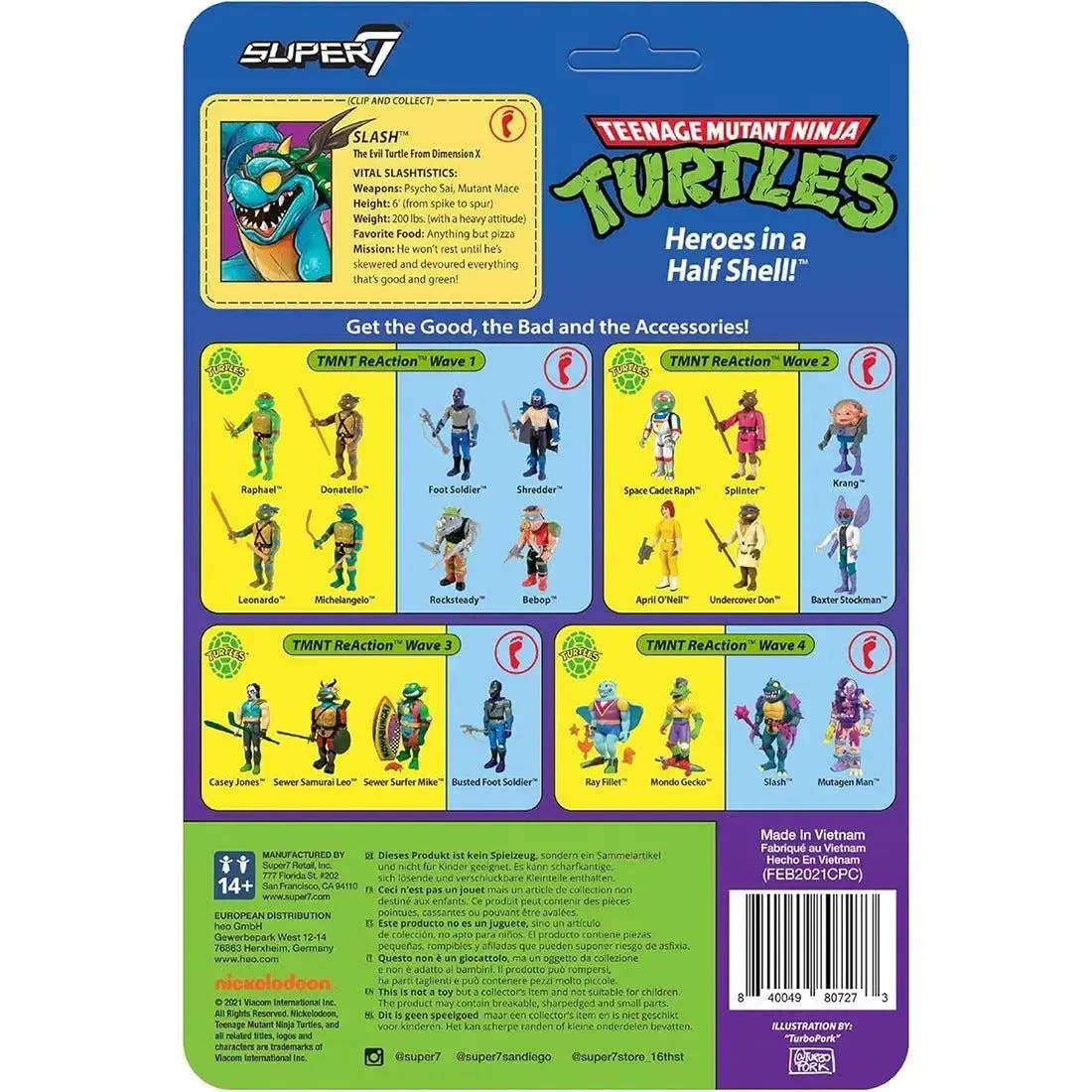 Teenage Mutant Ninja Turtles - Slash Action Figure (3.75") - Super7 - ReAction Figures Series - Image 3