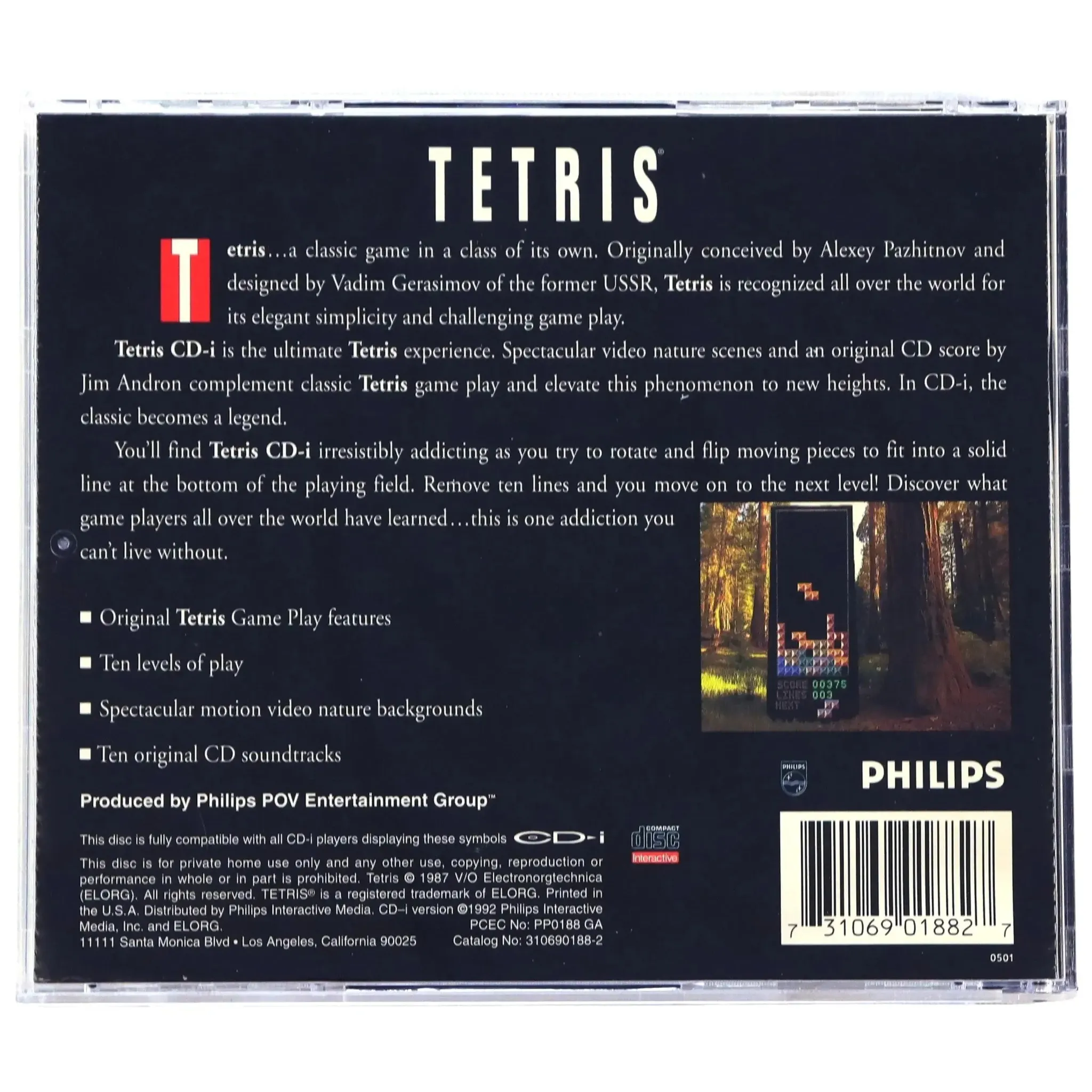 Tetris - Puzzle Arcade Video Game (1 Player) - Philips CD-i - (1992) - Image 3