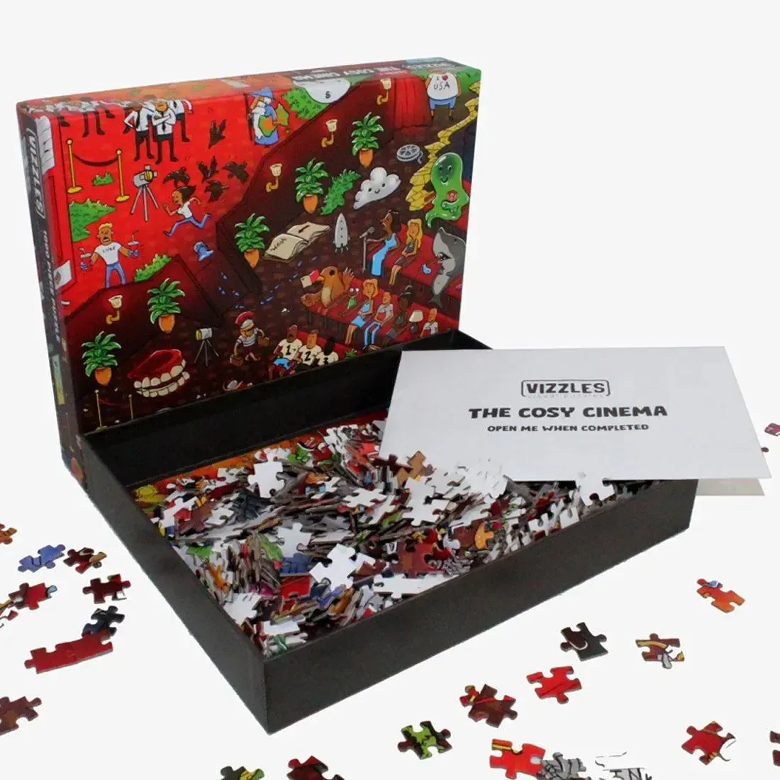 The Cosy Cinema Jigsaw Puzzle with Secret Riddles (1000 Pieces) - Great Games - Vizzles Visual Puzzles Series 1 - Image 2