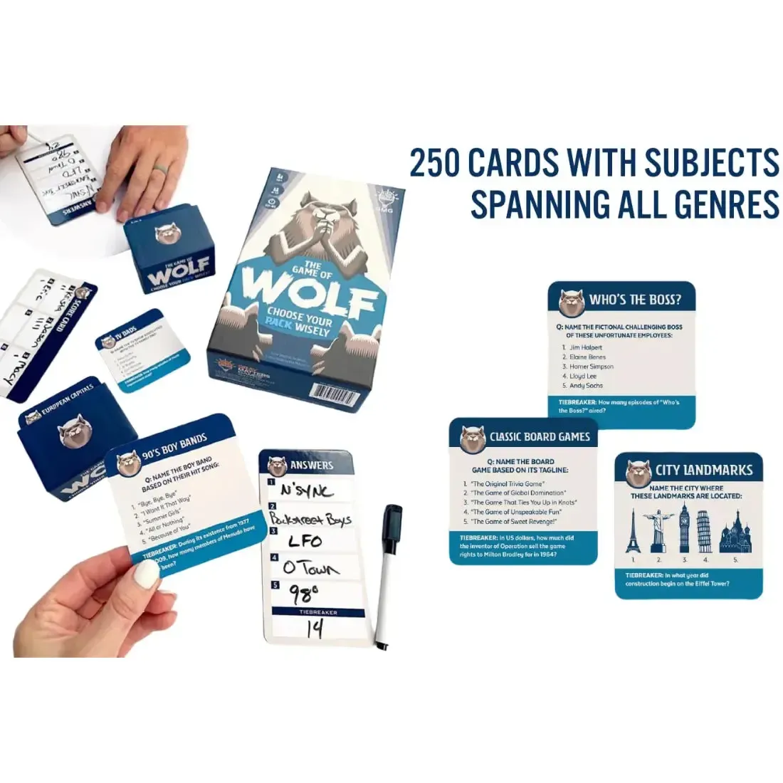 The Game of Wolf - Trivia General Knowledge Card Game for Family, Adults, and Children (4-12 Player, Ages 14+) - Gray Matters Games - Image 6