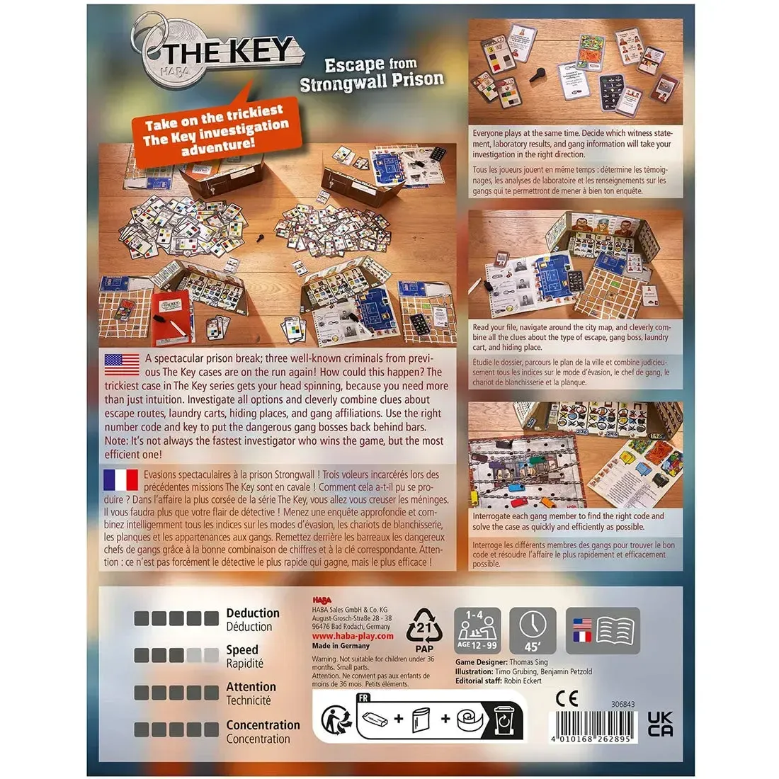 The Key: Escape from Strongwall Prison - Puzzle Crime Board Game for Family and Adults (1-4 Players, Ages 12+) - HABA - Image 3