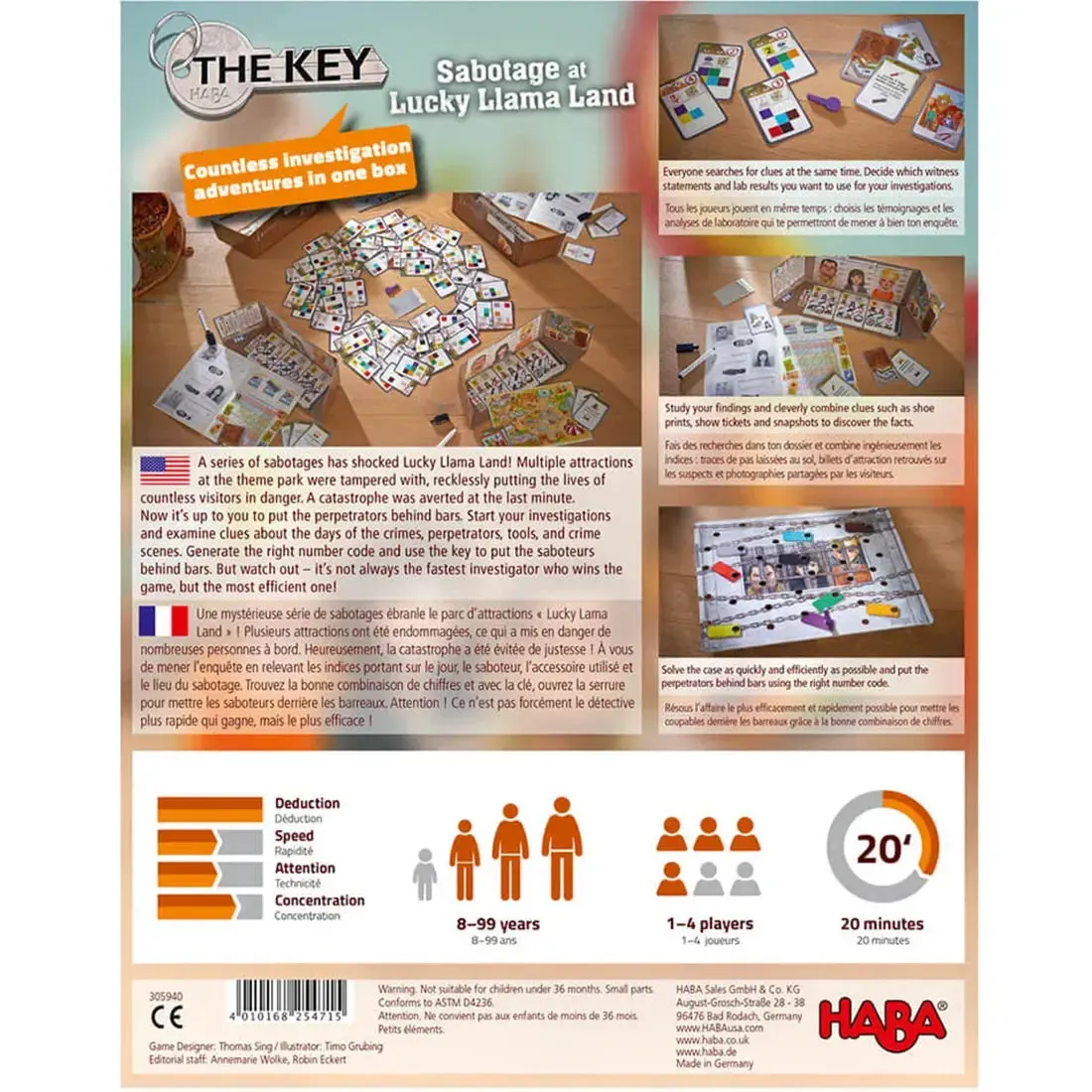 The Key: Sabotage at Lucky Llama Land - Puzzle Mystery Board Game for Family, Adults, and Children (1-4 Players, Ages 8+) - HABA - Image 3