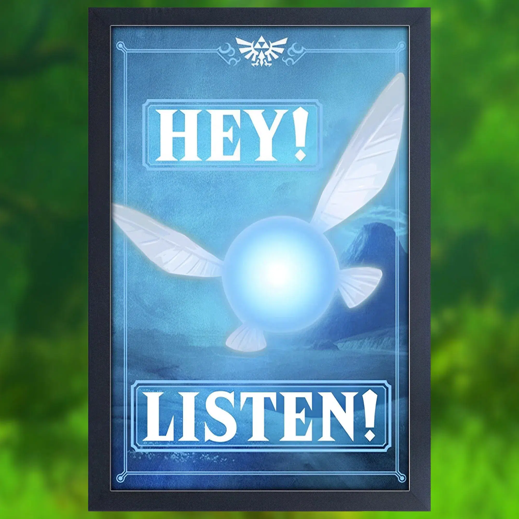 The Legend of Zelda: Ocarina of Time - Navi "Hey Listen!" Framed Poster (Gel Coat, 12.25"x18.25") - Pyramid America - Image 2
