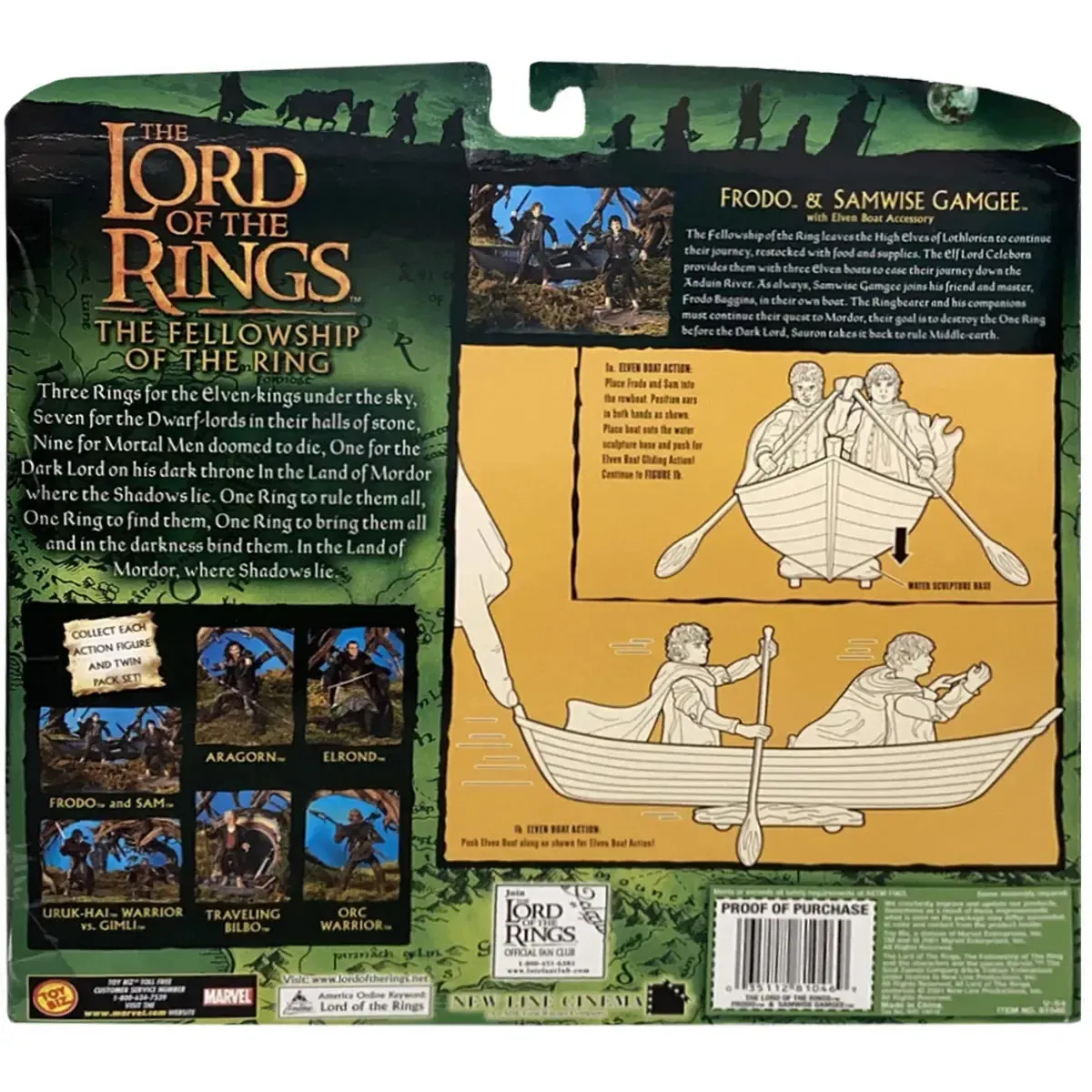 The Lord of the Rings: The Fellowship of the Ring - Elvish Boat Scene Frodo Baggins & Samwise Gamgee Action Figure Set - Toy Biz - Image 2