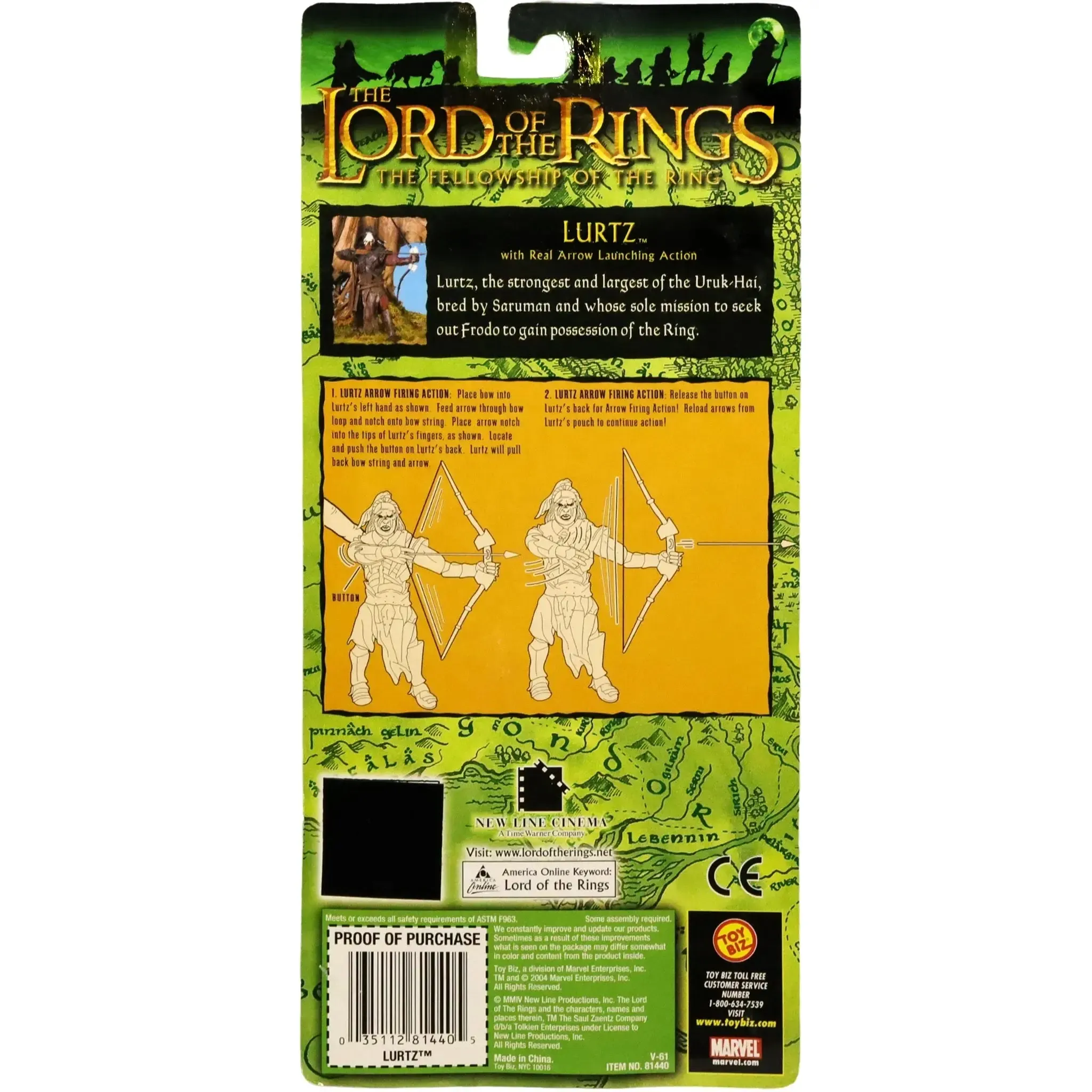 The Lord of the Rings [The Fellowship of the Ring] - Lurtz with Real Arrow Launching Ability Action Figure (7.5") - Toy Biz - (2004) - Image 2