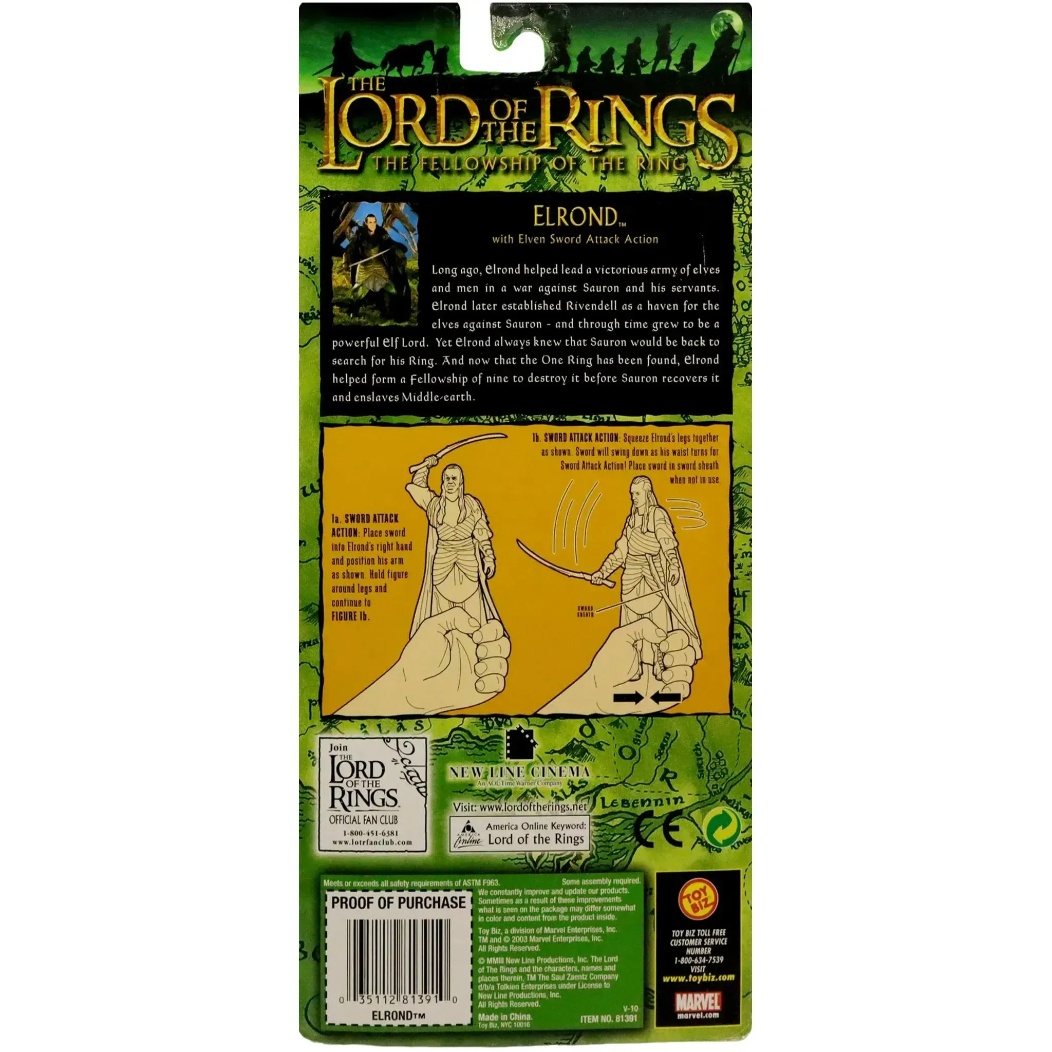The Lord of the Rings: The Fellowship of the Ring - Sword Attacking Elrond Action Figure (7") - Toy Biz - (2003) - Image 2