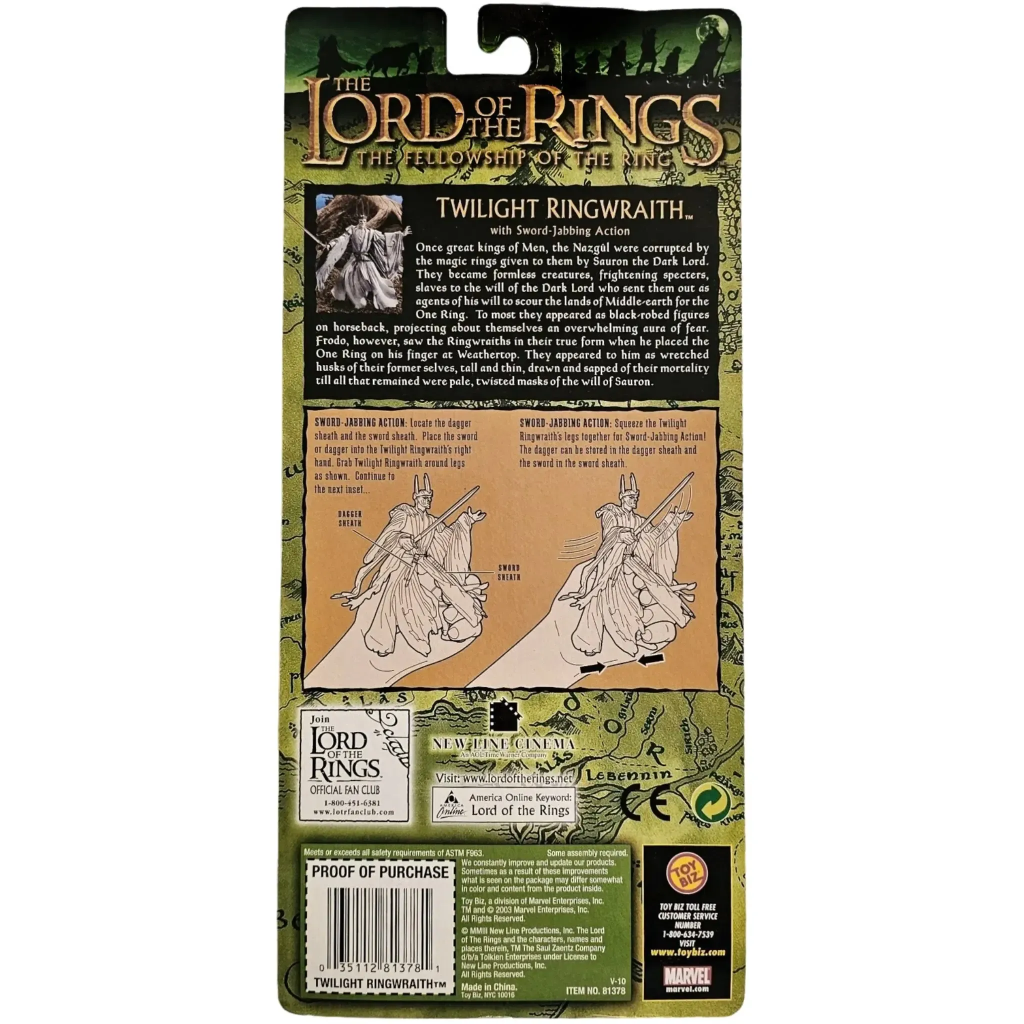 The Lord of the Rings: The Fellowship of the Ring - Sword-Jabbing Twilight Ringwraith Action Figure (6") - Toy Biz - (2003) - Image 2