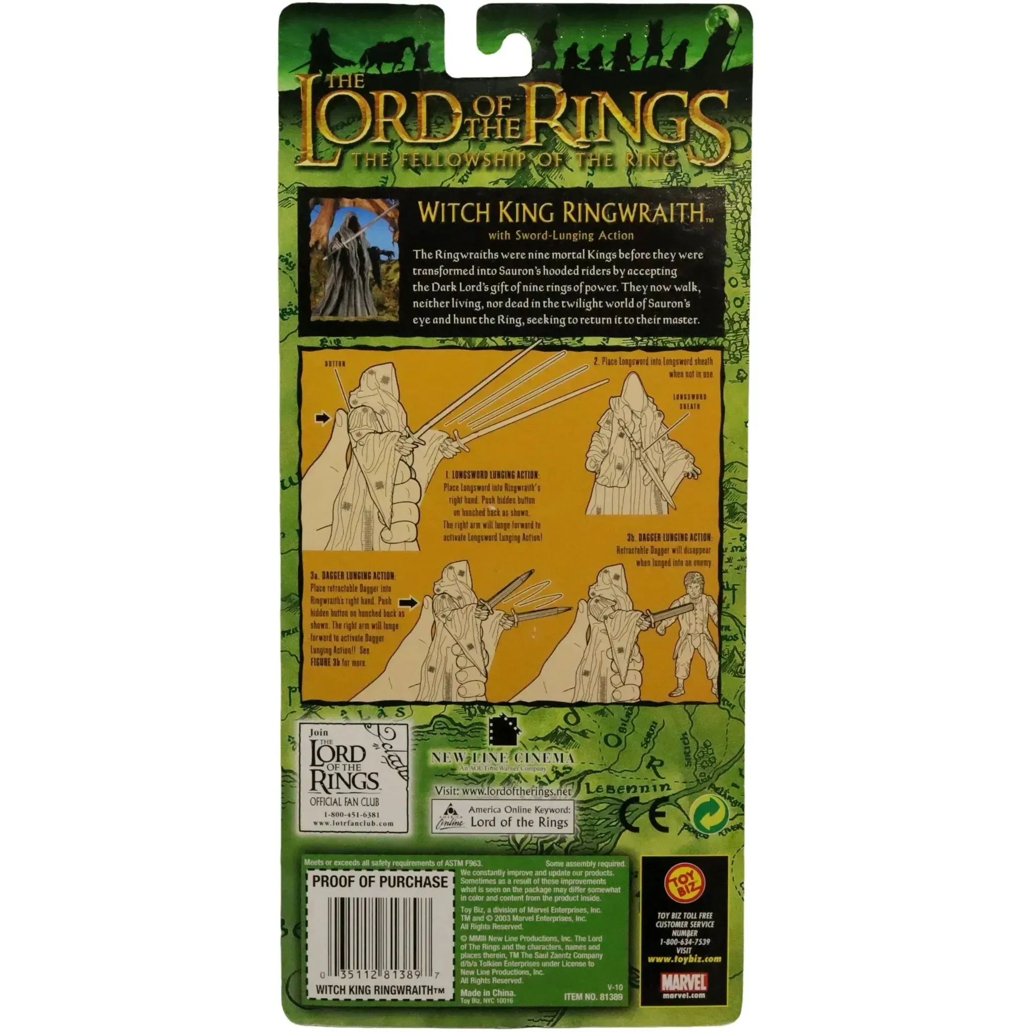 The Lord of the Rings: The Fellowship of the Ring - Sword Lunging Witch King Ringwraith Action Figure (7") - Toy Biz - (2003) - Image 3