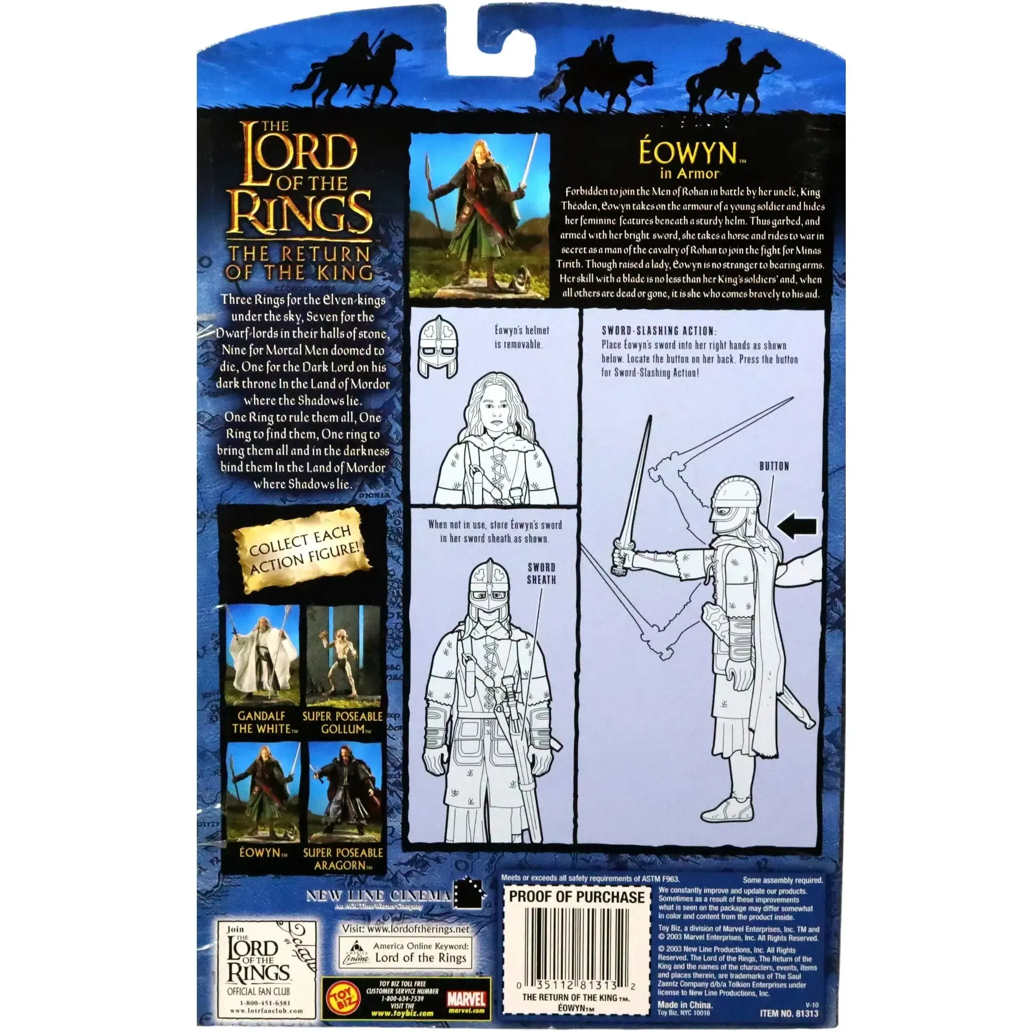 The Lord of the Rings: The Return of the King - Éowyn in Armor with Sword-Slashing Ability Action Figure (5.75") - Toy Biz - (2003) - Image 2