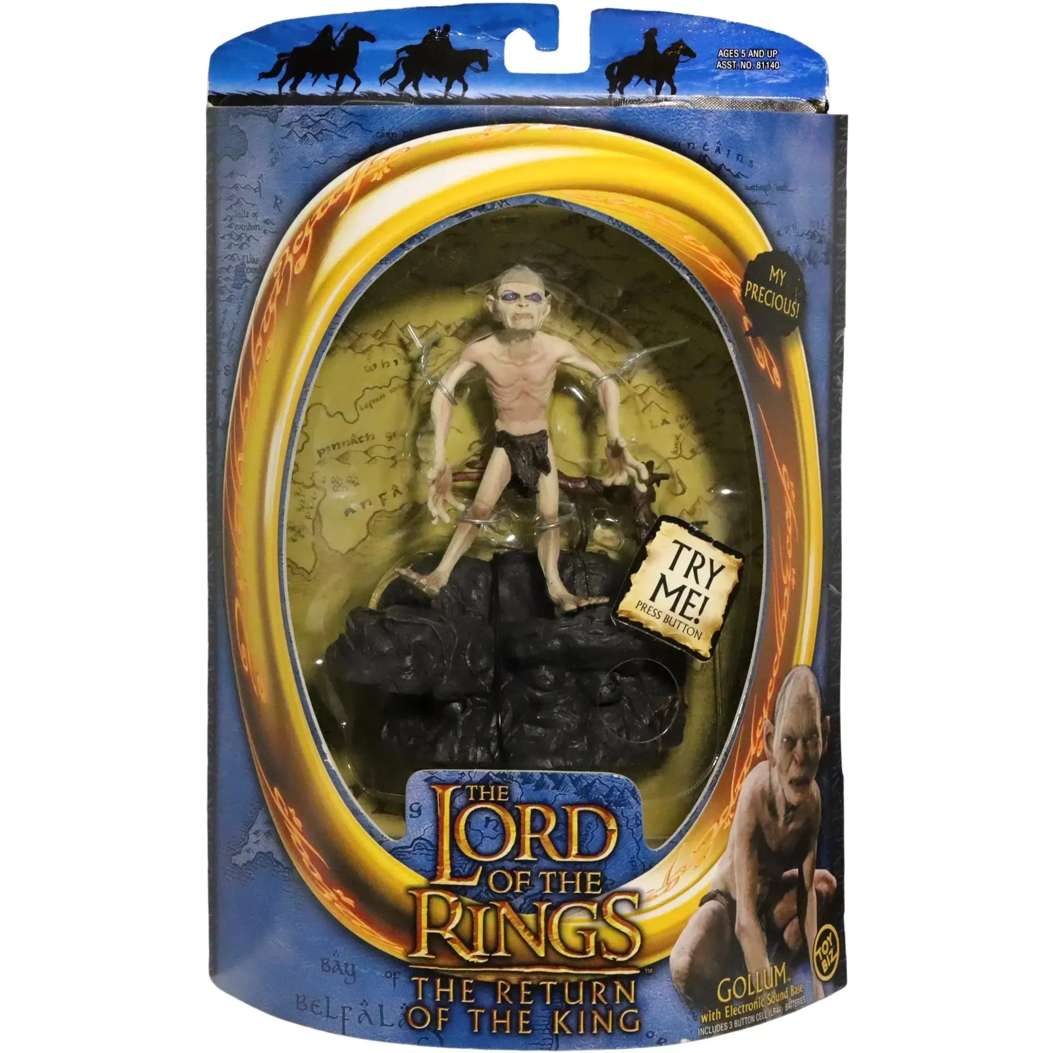 The Lord of the Rings [The Return of the King] - Gollum with Electronic Sound Base Interactive Action Figure (6") - Toy Biz - (2003)