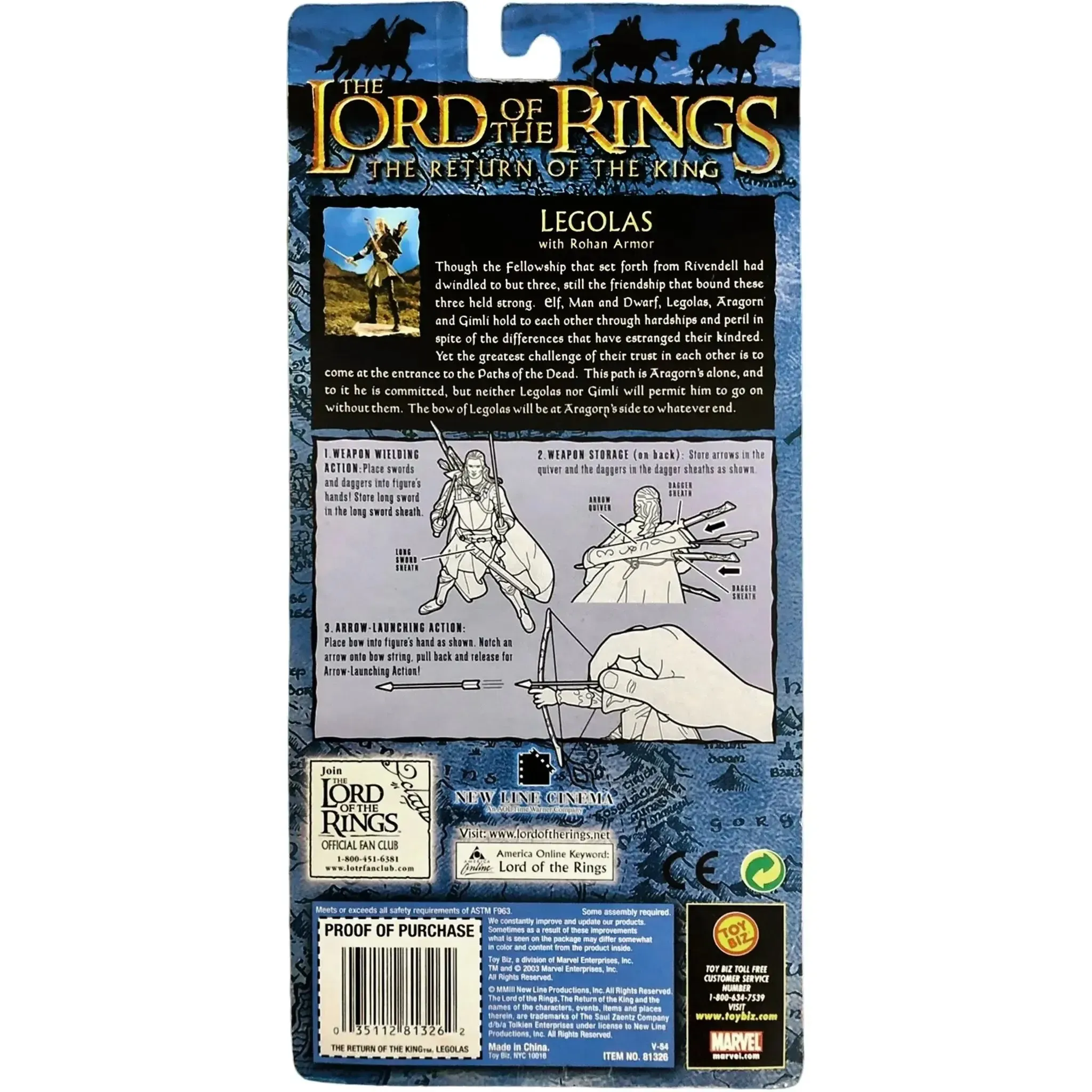 The Lord of the Rings: The Return of the King - Legolas with Rohan Armor Action Figure - Toy Biz - (2003) - Image 2