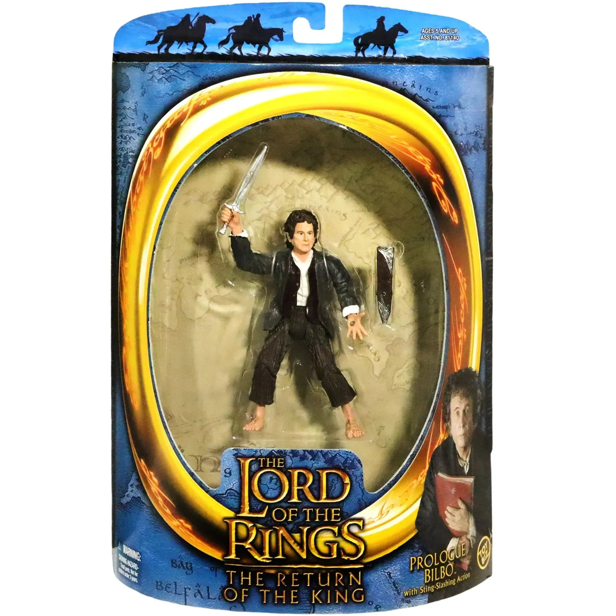 The Lord of the Rings: The Return of the King - Prologue Bilbo Baggins with Sting-Slashing Ability Action Figure (4.5") - Toy Biz - (2003)