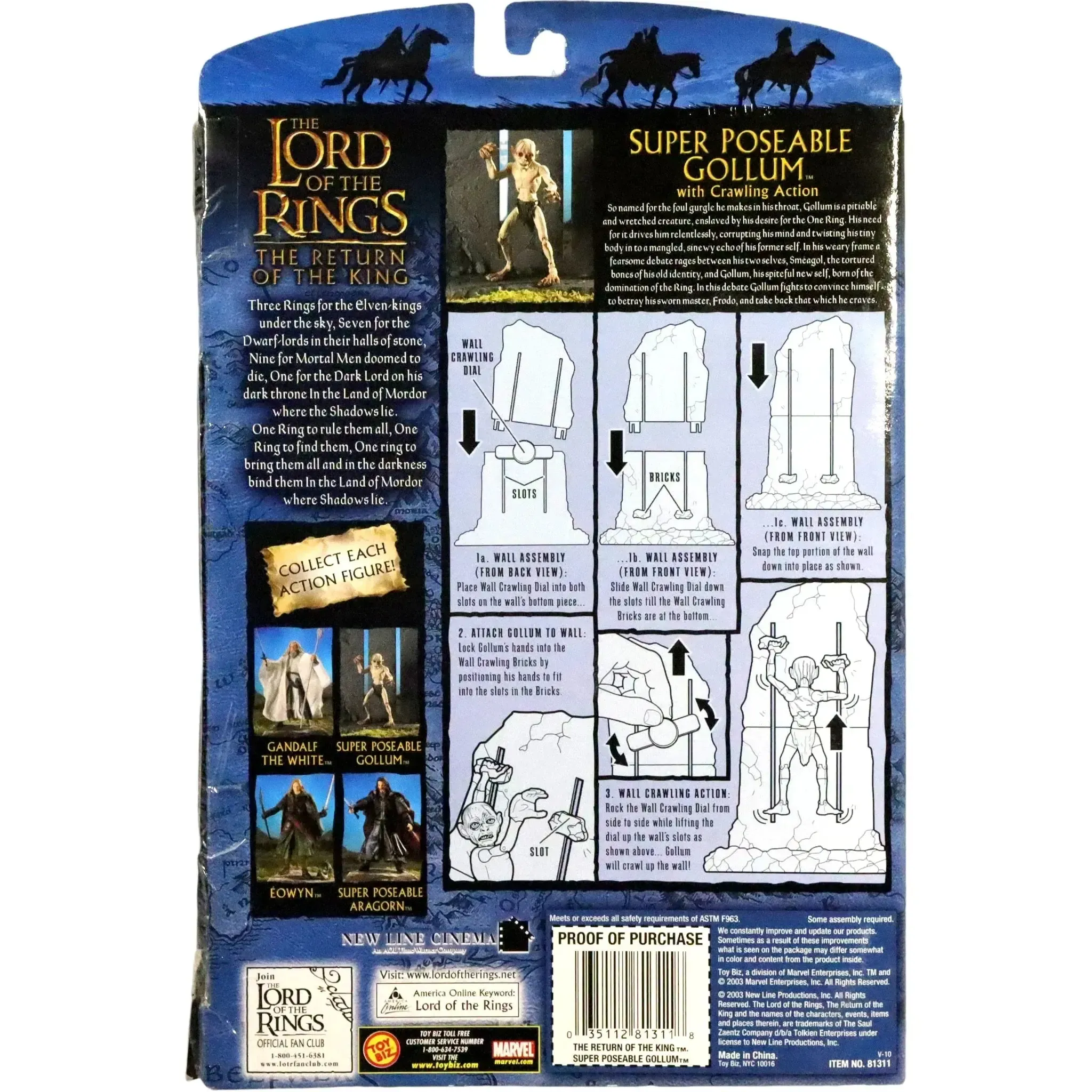 The Lord of the Rings [The Return of the King] - Super Poseable Gollum with Crawling Action Figure (4.5") - Toy Biz - (2003) - Image 2