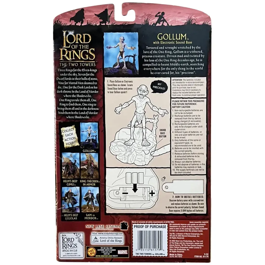The Lord of the Rings: The Two Towers - Gollum Action Figure (6") - Toy Biz - Image 3