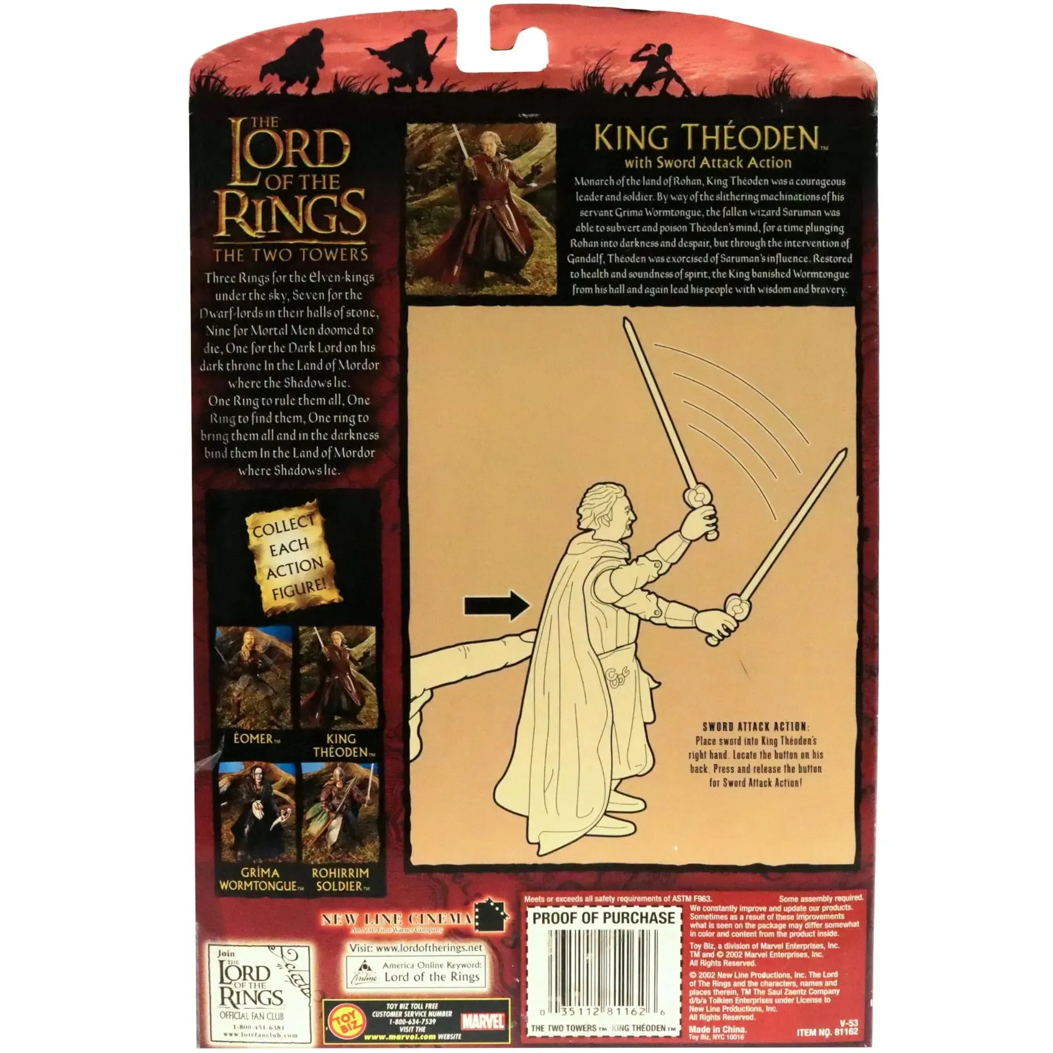 The Lord of the Rings: The Two Towers - King Théoden with Sword Attack Action Figure (6") - Toy Biz - (2002) - Image 2