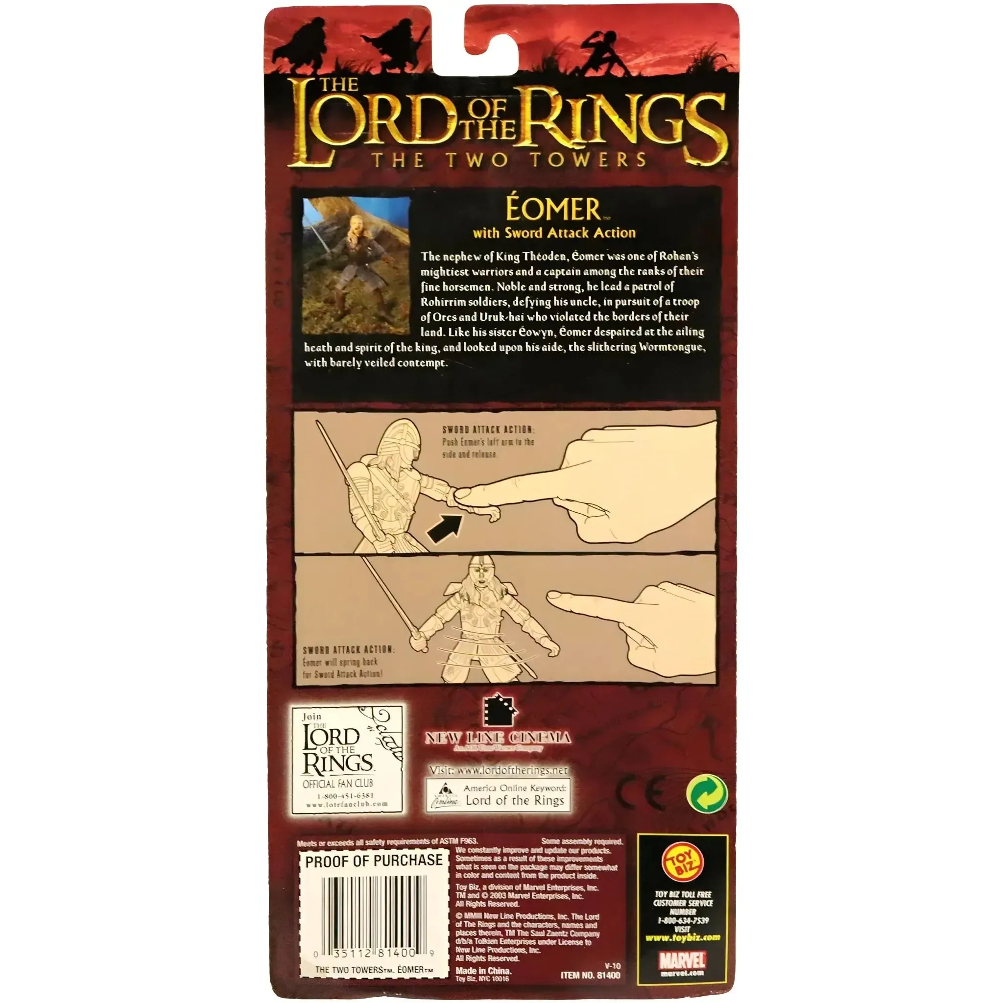 The Lord of the Rings: The Two Towers - Sword Attack Éomer Action Figure (6.5") - Toy Biz - (2003) - Image 2