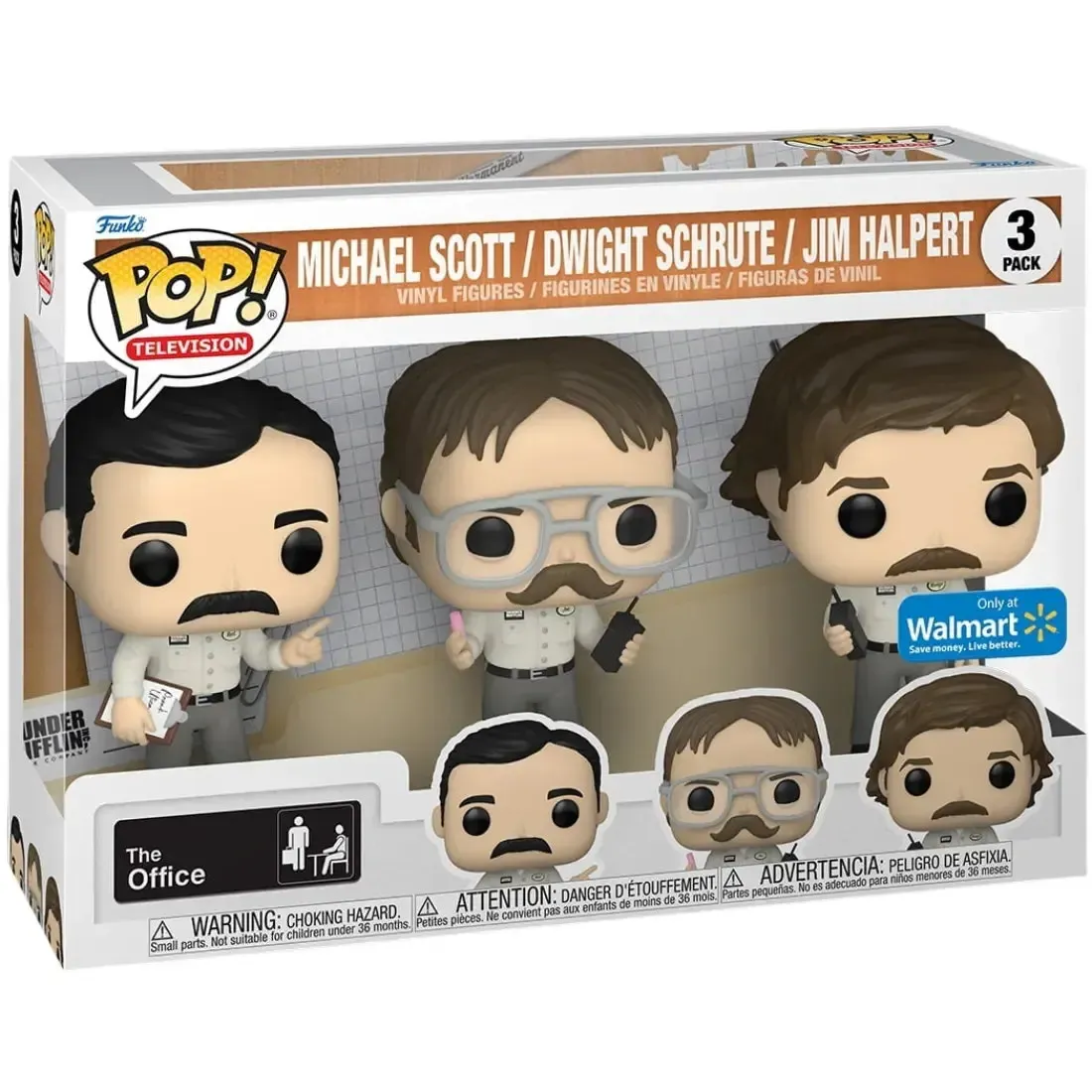 The Office [Branch Wars] - Warehouse Disguises 3-Pack Figure Set (Michael Scott, Dwight Schrute & Jim Halpert) - Funko - Pop! Television Series, Walmart Exclusive