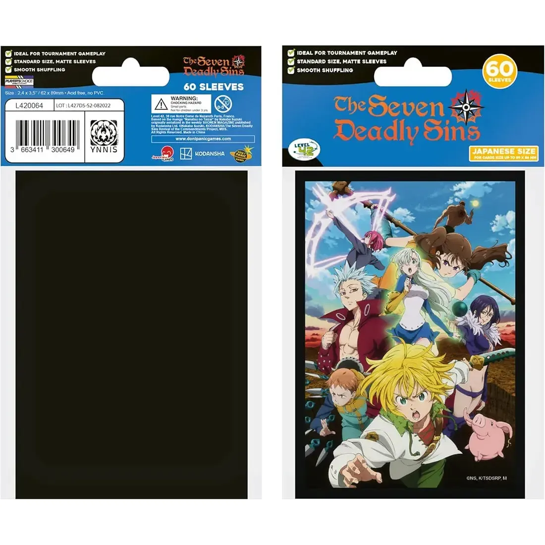 The Seven Deadly Sins - Battle Team Art Protective Card Sleeves (60 Count, Standard Size) - Japanime Games - Player's Choice Game Accessories Series - Image 2