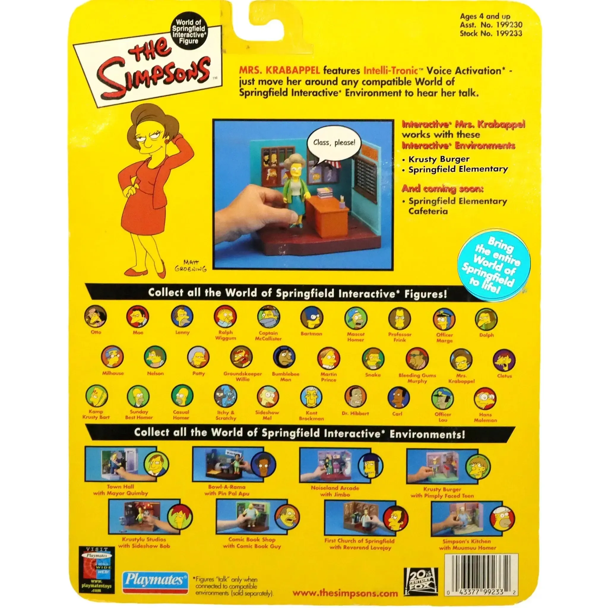 The Simpsons - Edna Krabappel Interactive Action Figure with Intelli-Tronic Voice Activation (4.75") - Playmates Toys - World of Springfield Series 7 (2001) - Image 2