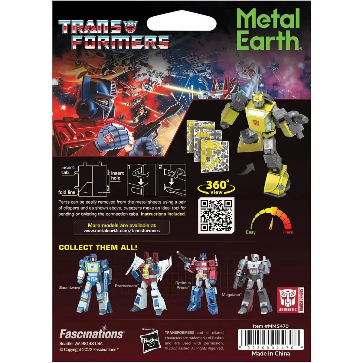 The Transformers: More than Meets the Eye - Bumblebee Figure Model Kit (Steel, Moderate Difficulty) - Fascinations - Metal Earth Series - Image 3