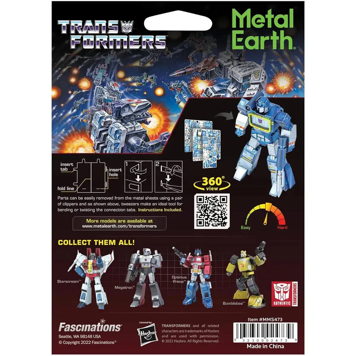 The Transformers: More than Meets the Eye - Soundwave Figure Model Kit (Steel, Moderate Difficulty) - Fascinations - Metal Earth Series - Image 3