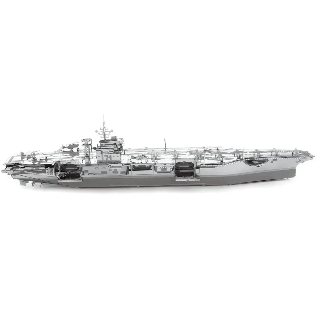 The United States Navy - Unpainted USS Theodore Roosevelt CVN-71 Aircraft Carrier Ship Figure Model Kit (Steel, Expert Difficulty) - Fascinations - Metal Earth Premium Series - Image 5