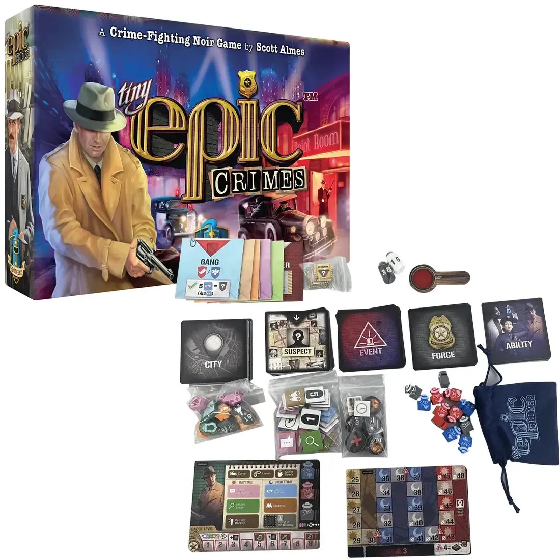 Tiny Epic Crimes - Social Deduction Crime Board Game for Family, and Adults (1-4 Players, Ages 14+) - Gamelyn Games - Image 2