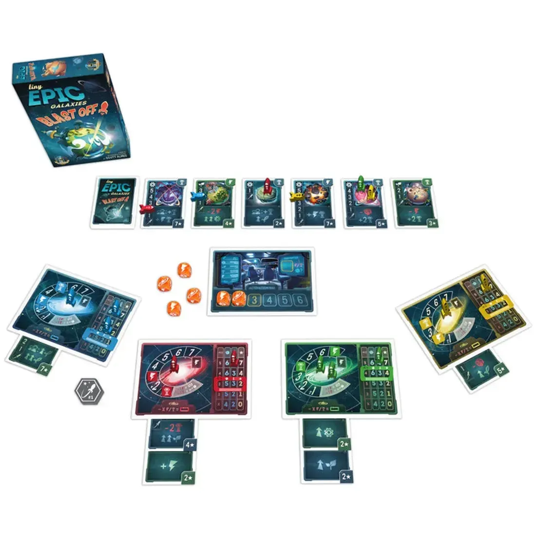 Tiny Epic Galaxies: Blast Off! - Dice-Based Science Fiction Board Game for Family, and Adults (2-4 Players, Ages 8+) - Gamelyn Games - Image 2
