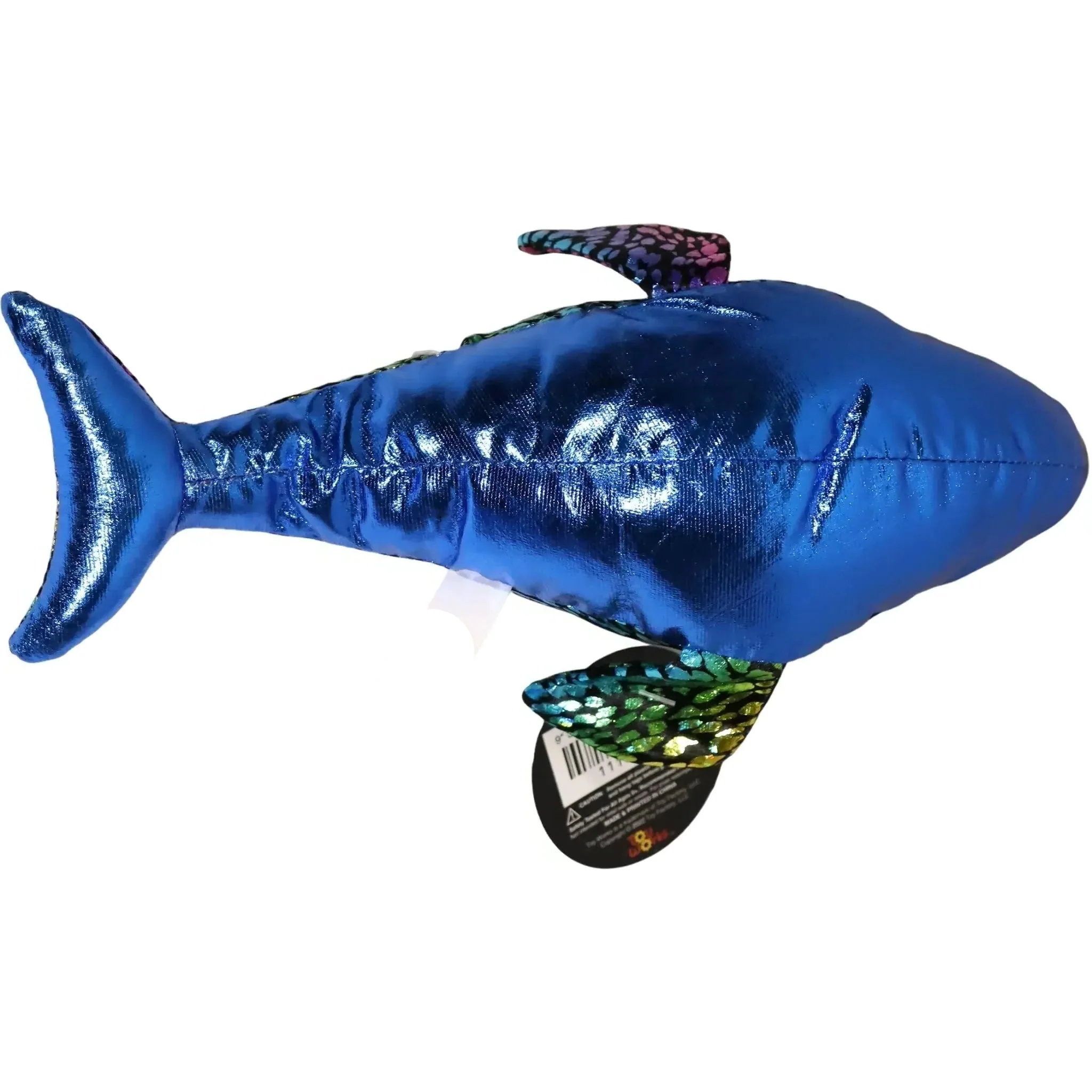 Toy Works - Rainbow Blue Sparkling Dolphin Plush (9") - Toy Works - (2022) - Image 2
