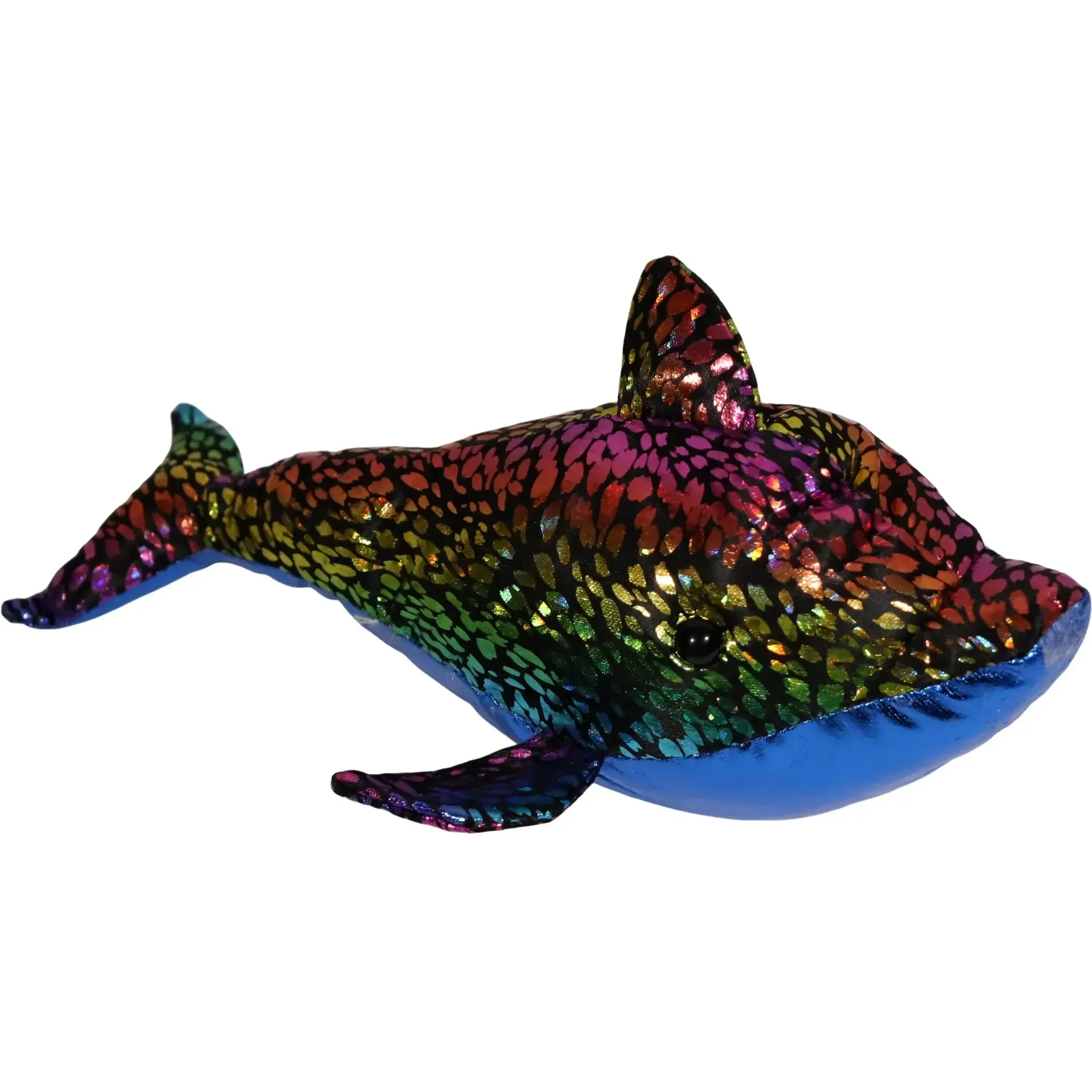 Toy Works - Rainbow Blue Sparkling Dolphin Plush (9") - Toy Works - (2022) - Image 4