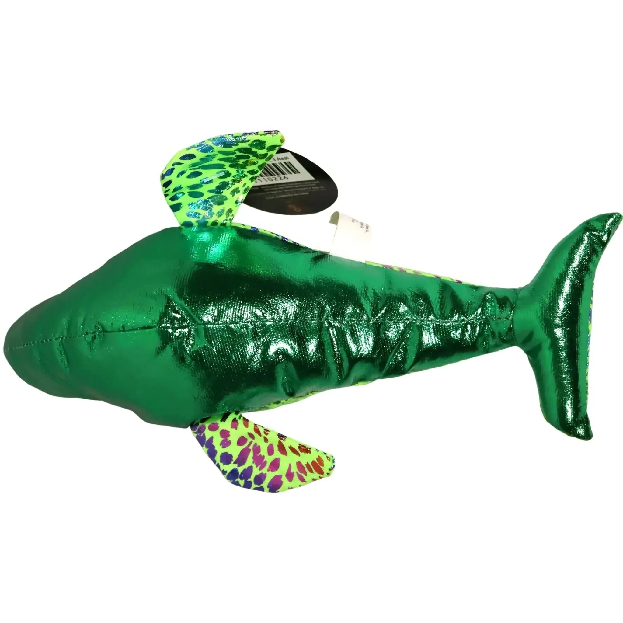Toy Works - Rainbow Green Sparkling Dolphin Plush (9") - Toy Works - (2022) - Image 2